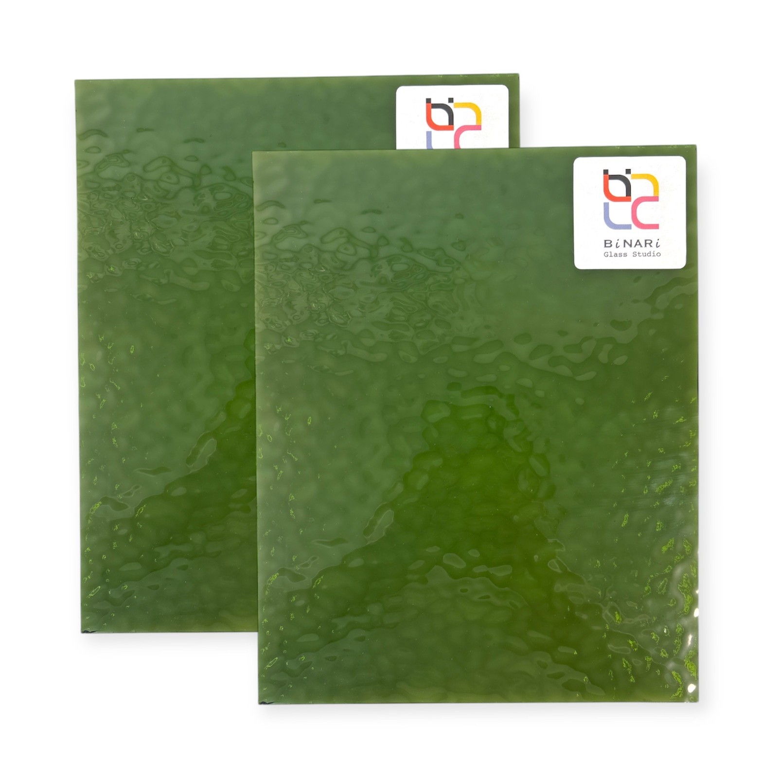 2 Pack Asparagus English Muffle Stained Glass – Vintage Ripple Texture | BiNARi