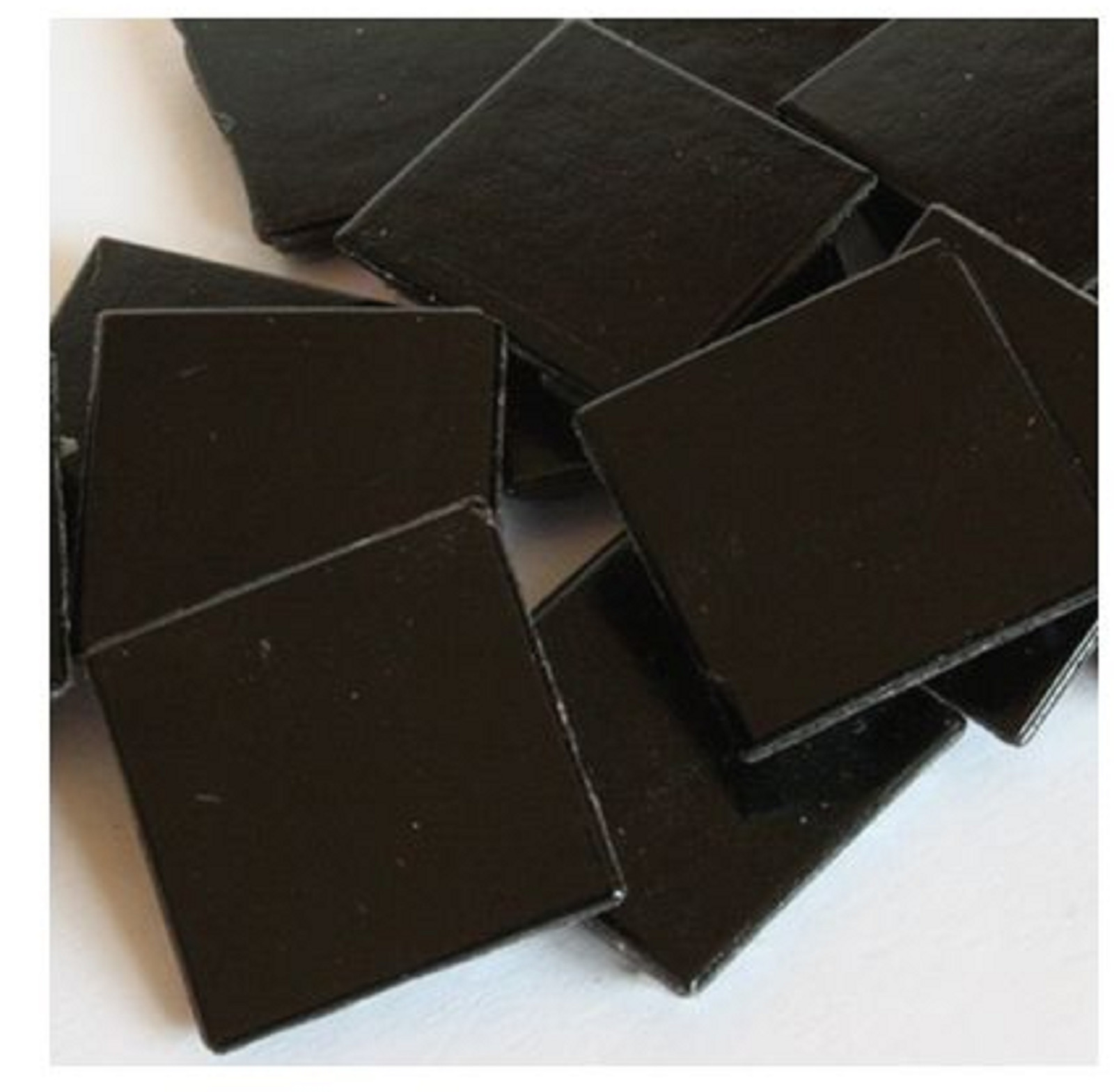 Black Vitreous Glass Mosaic Tile Pieces – 25 Tiles – 3/4 inch