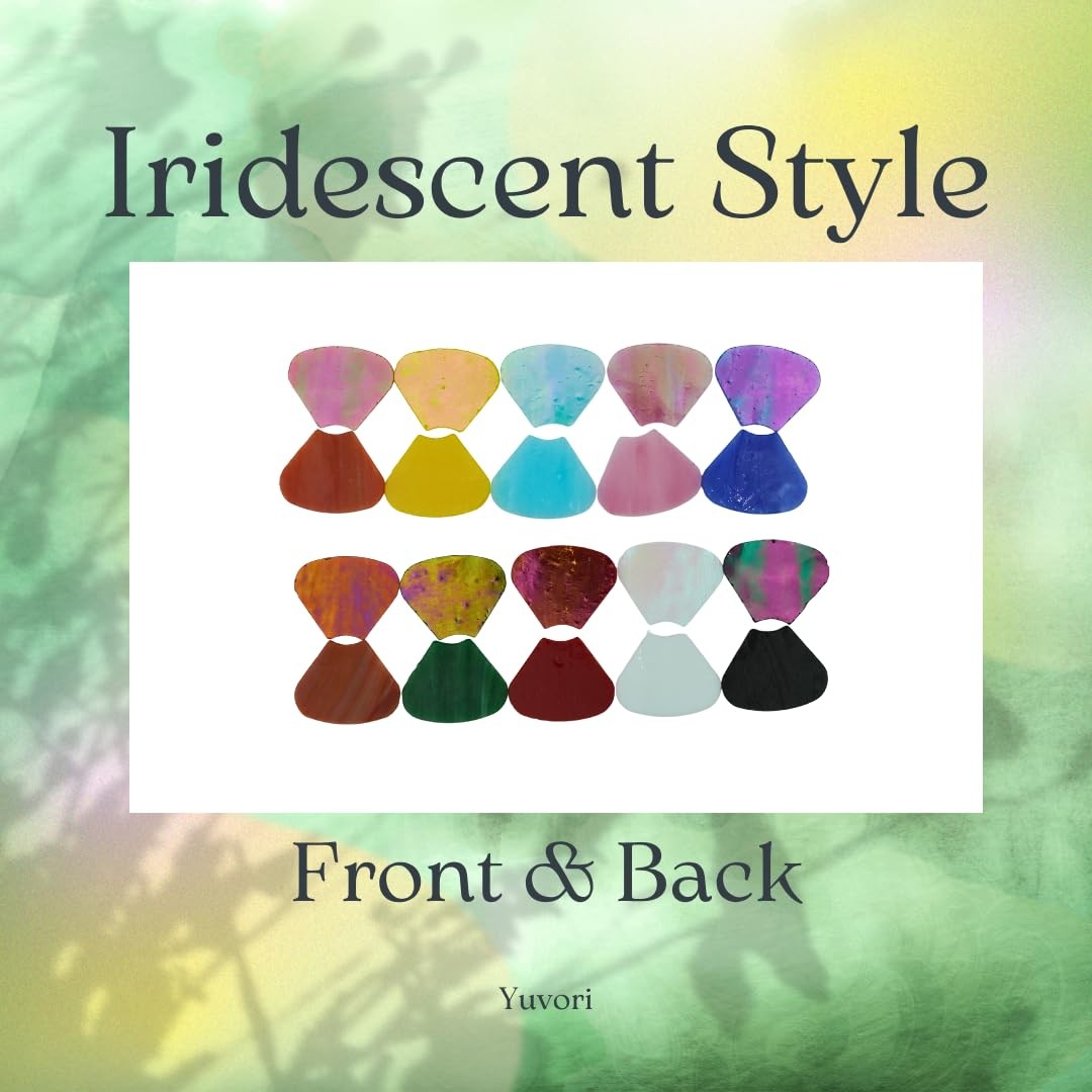 Iridescent Flower Mosaic Tiles – 12pcs Mixed Sizes, 5-Petal Iridescent Mica F…