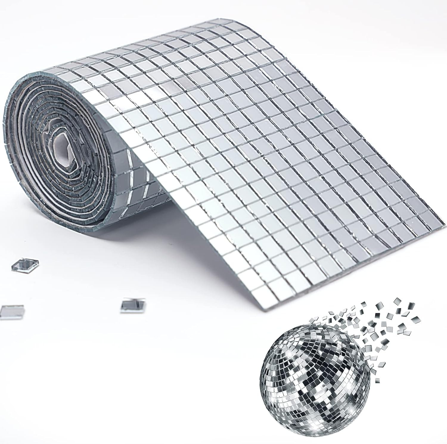 2160 PCS Mirror Tiles Self Adhesive, 5X5Mm Disco Ball Stickers | for DIY Craft D