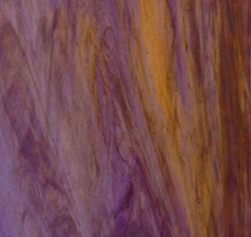 8×10 in Stained Glass: Violet, Medium Amber and White, Wispy Opal