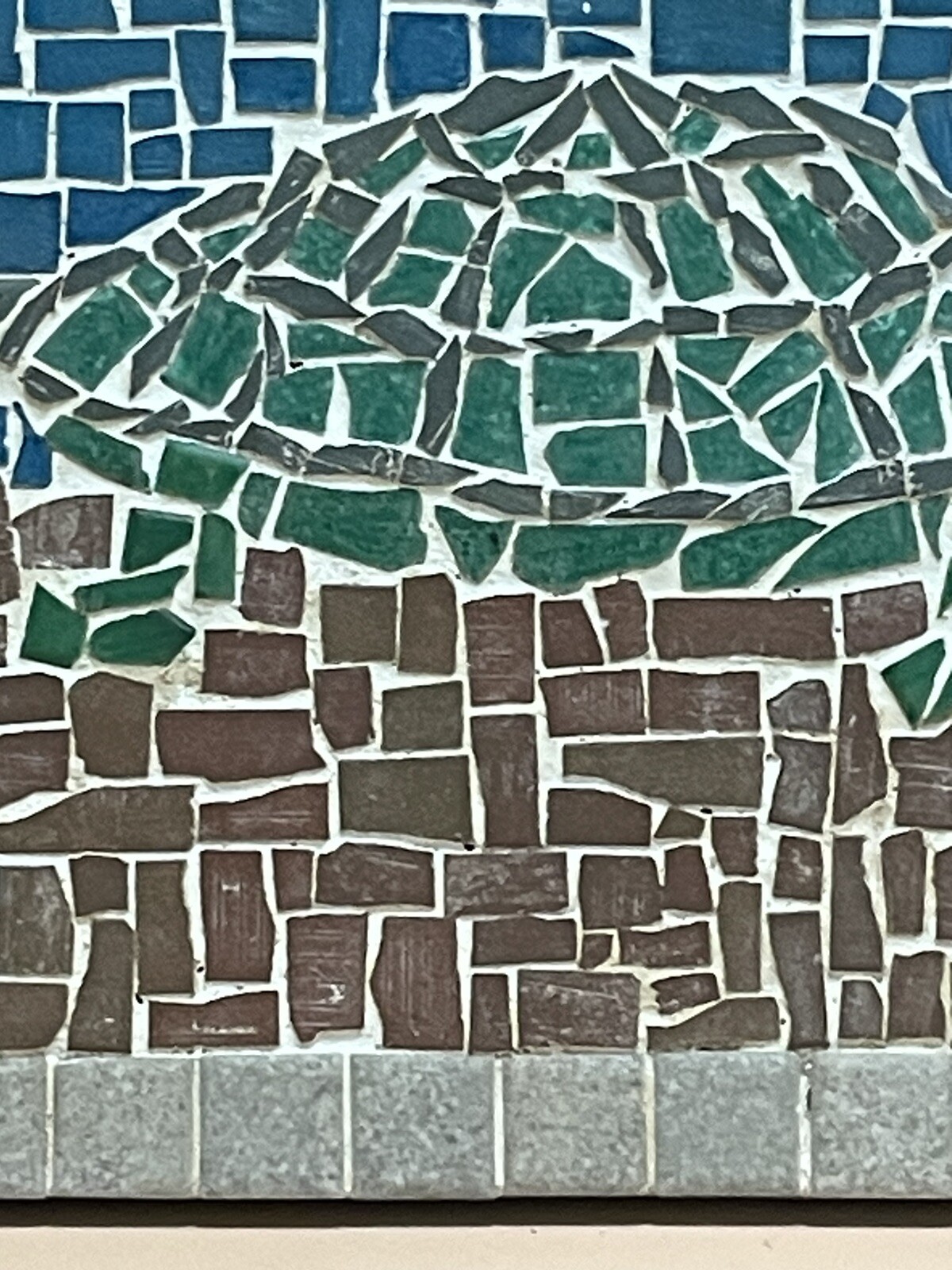 Mid Century Modern Mosaic Tile Wall Art – Turtle 15” x 12”