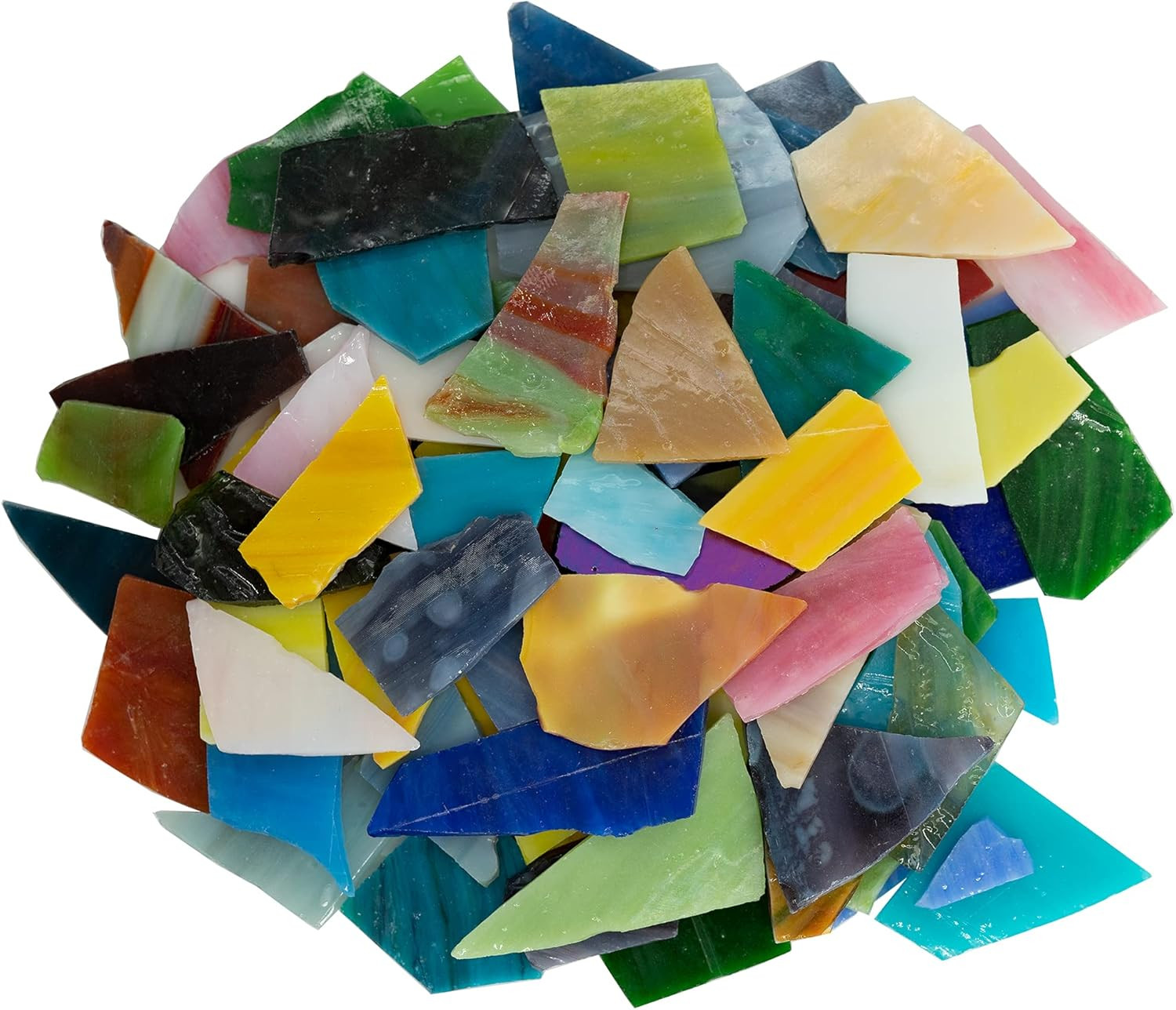 Irregular Stained Glass Scraps Cathedral Glass Pieces Mosaic Tiles for DIY Craft