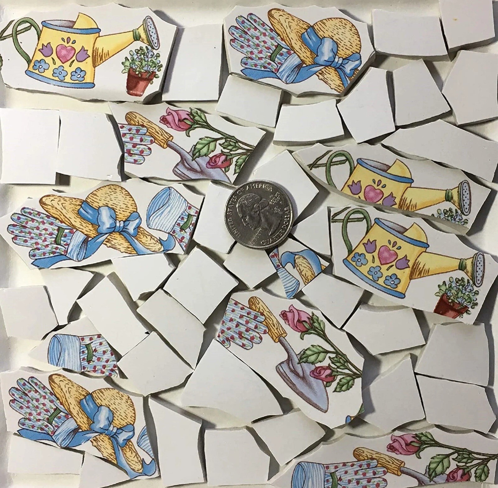 Broken China Mosaic Tile Arts and Craft Supplies – Garden Tool Tiles A922