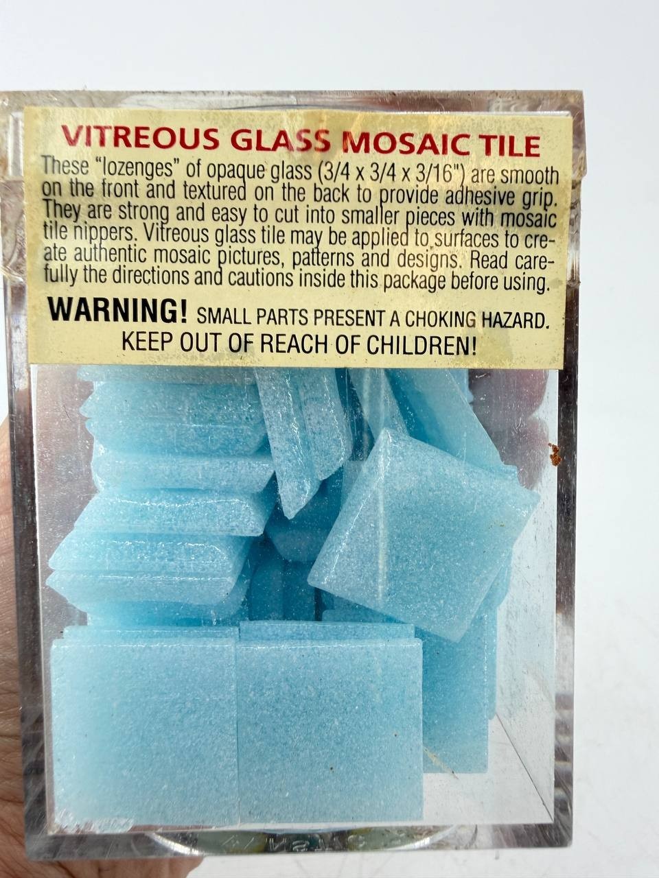 Vintage Mosaic Mercantile Vitreous Glass Mosaic Tile Blue 1/2 Lb New
