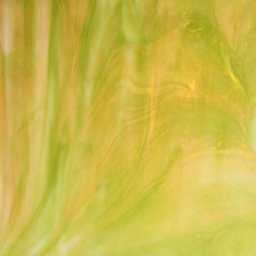 8×10 in Stained Glass: Amber and Green Wispy Opal
