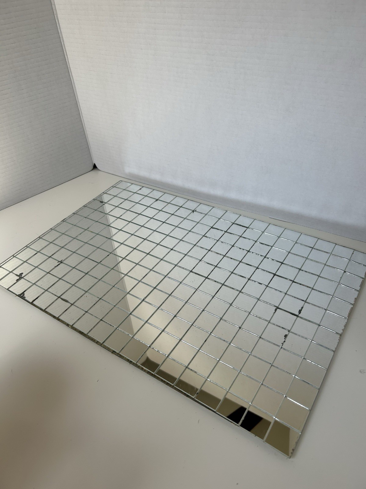 Vintage 70s mirrored Mosaic Tiles disco placemats / coasters (6 of each)