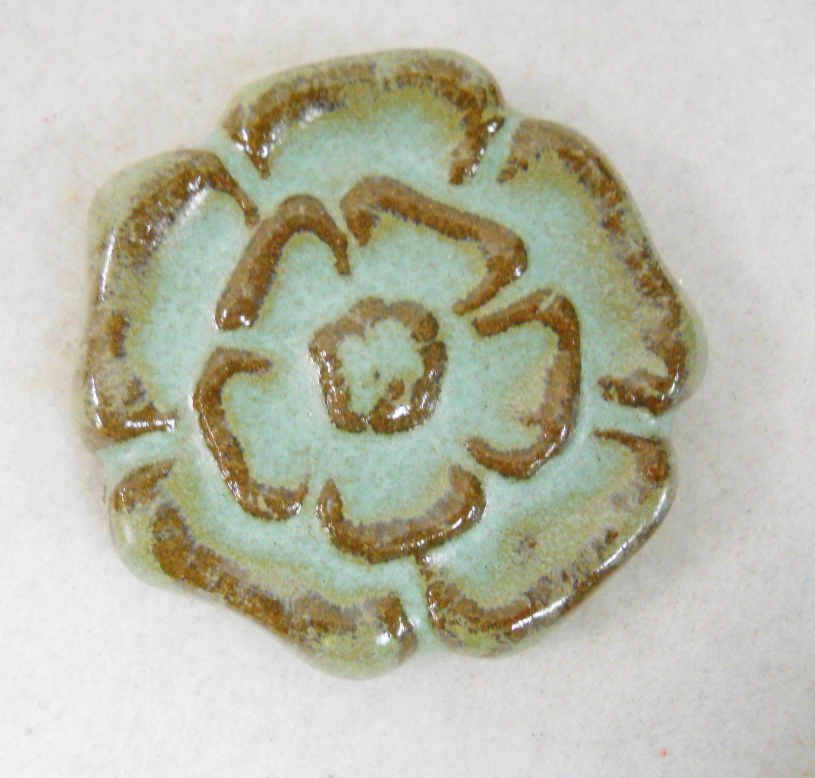 ROSETTE Mosaic Tiles Handmade Ceramic Art Craft Tiles Turquoise Stone Lot of 6