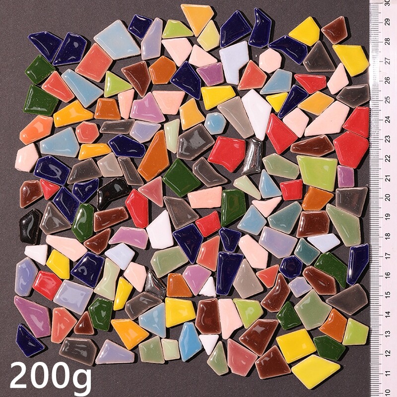 200g Asymmetrical Ceramic Mosaic Tiles DIY for Artwork Craft Home Decoration