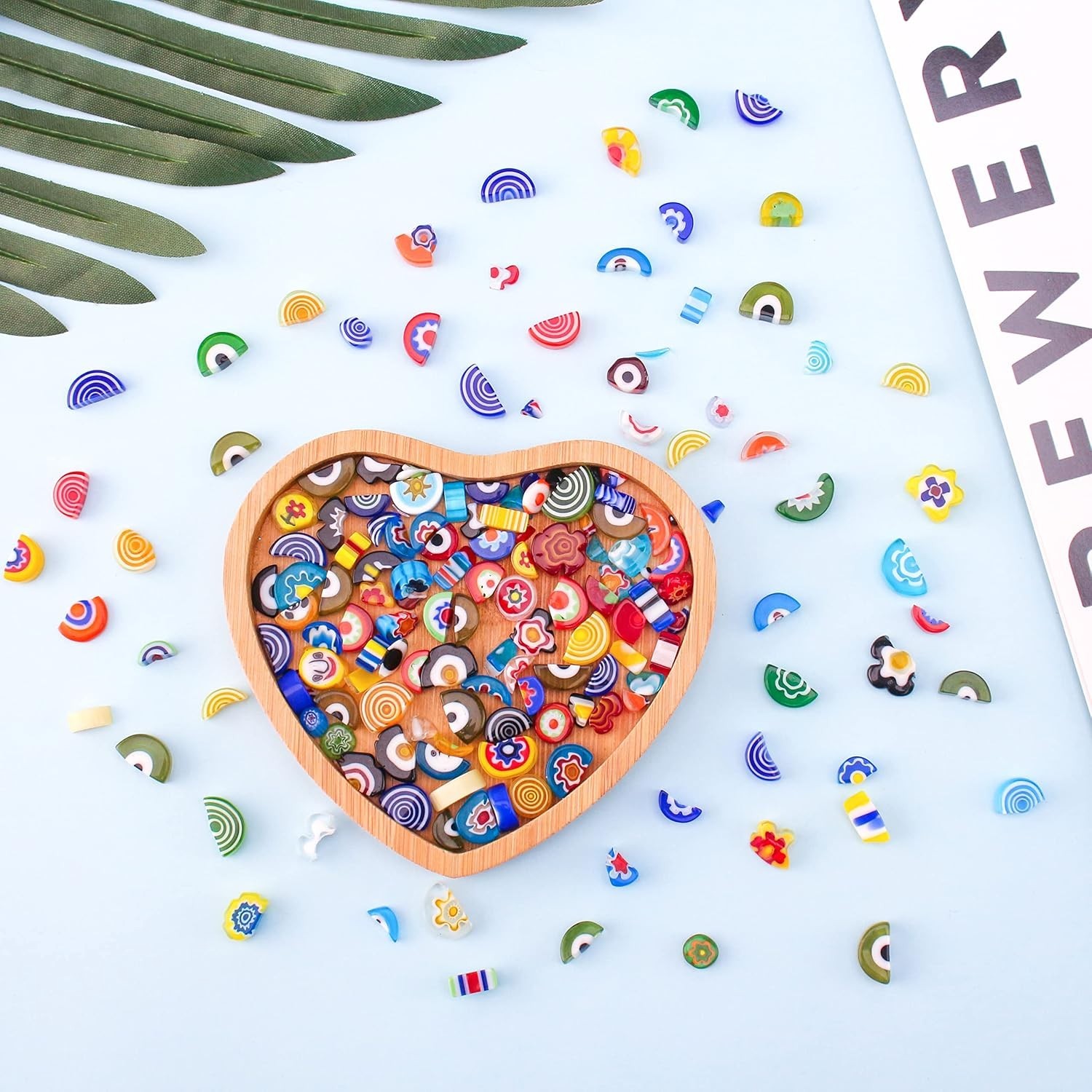 Millefiori Glass Mosaic Tiles, 100g, Irregular Pieces, Assorted Colors