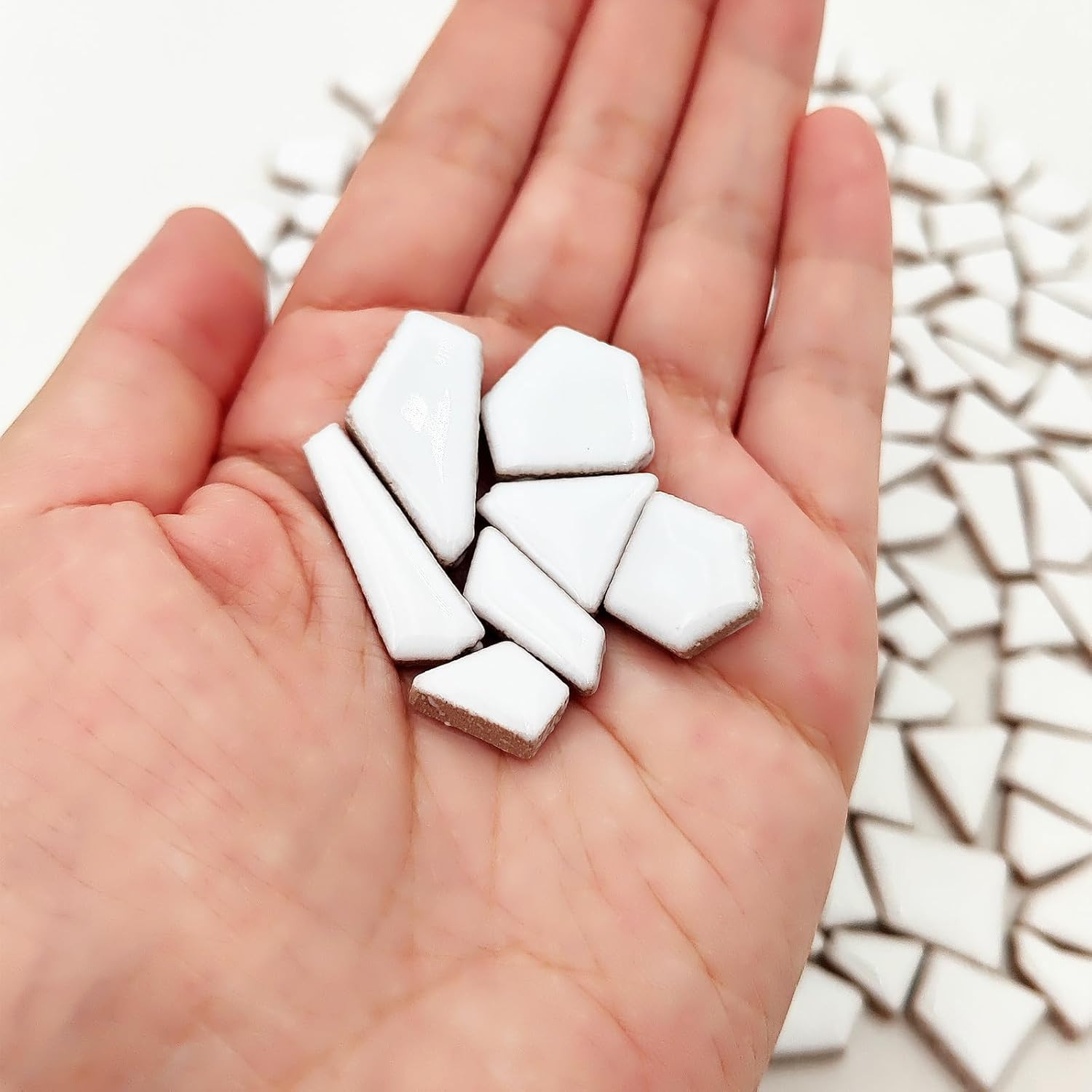 200G Ceramic Mosaic Tiles for Crafts,Irregular Stained Ceramic 0.2″X0.8″ Porcela