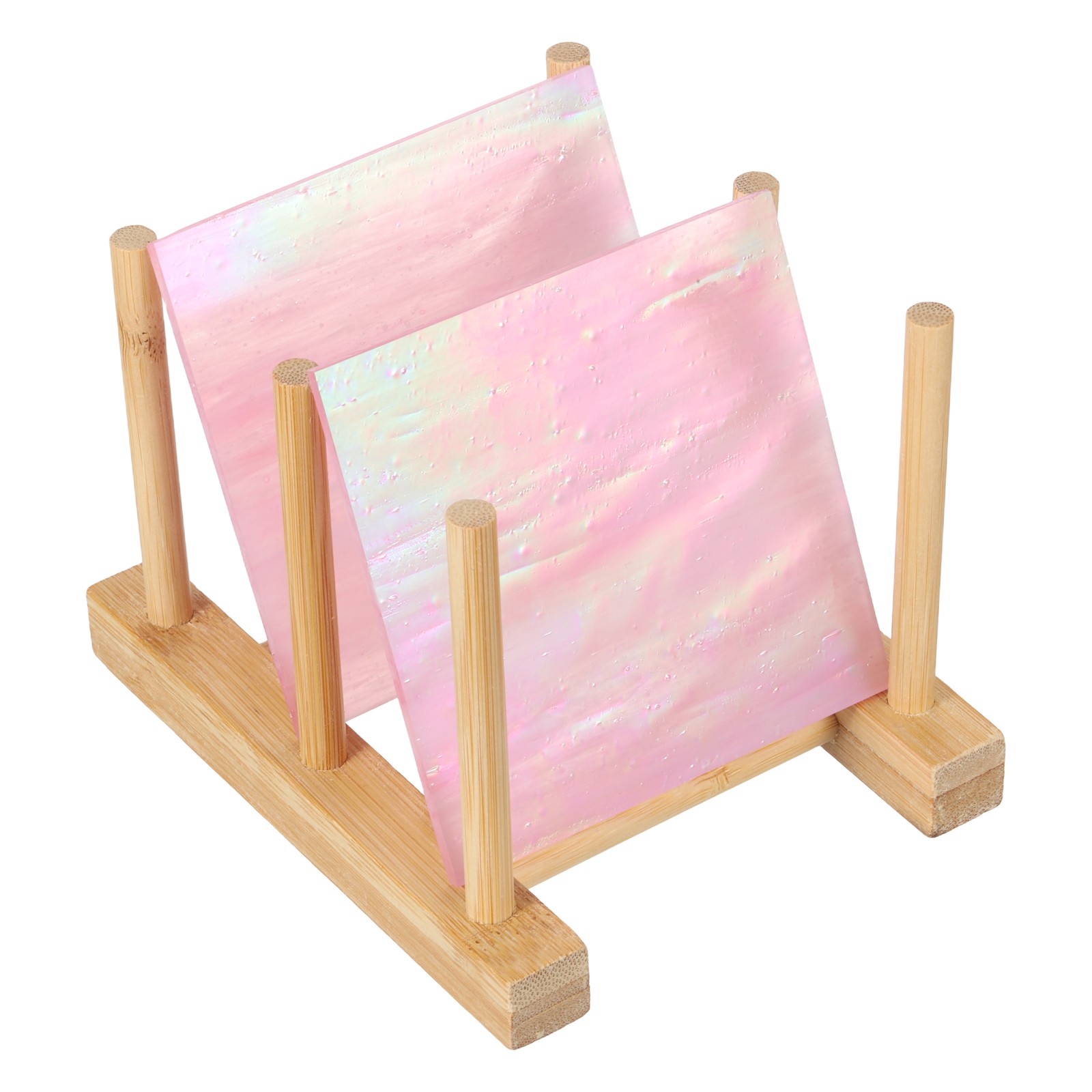 2 Sheets 4 x 4 Inch Stained Glass Sheets Transparent Art Glass Lotus Fantasy