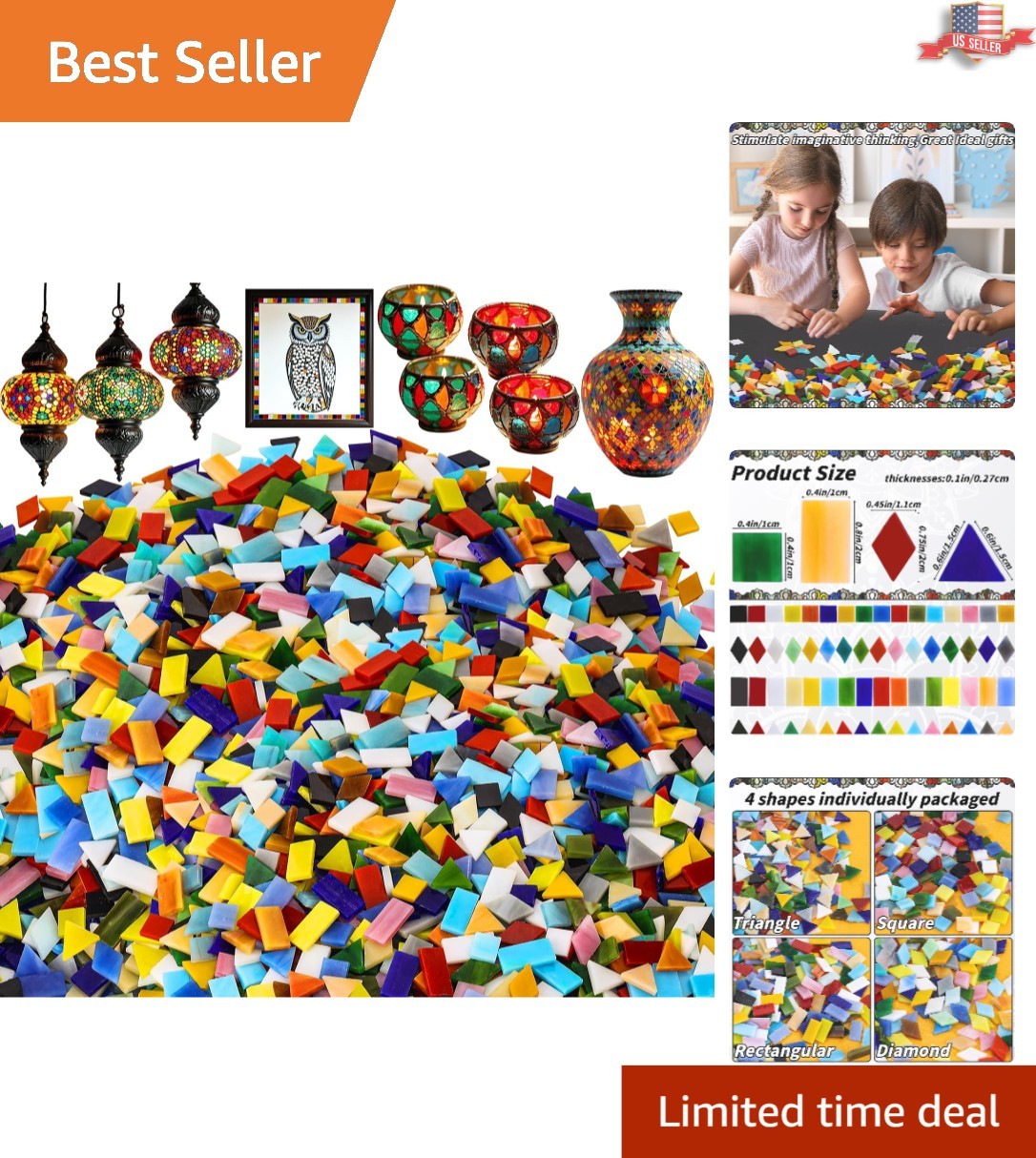Craft 1600 Pcs Colorful Glass Mosaic Tiles – Perfect for DIY Enthusiasts