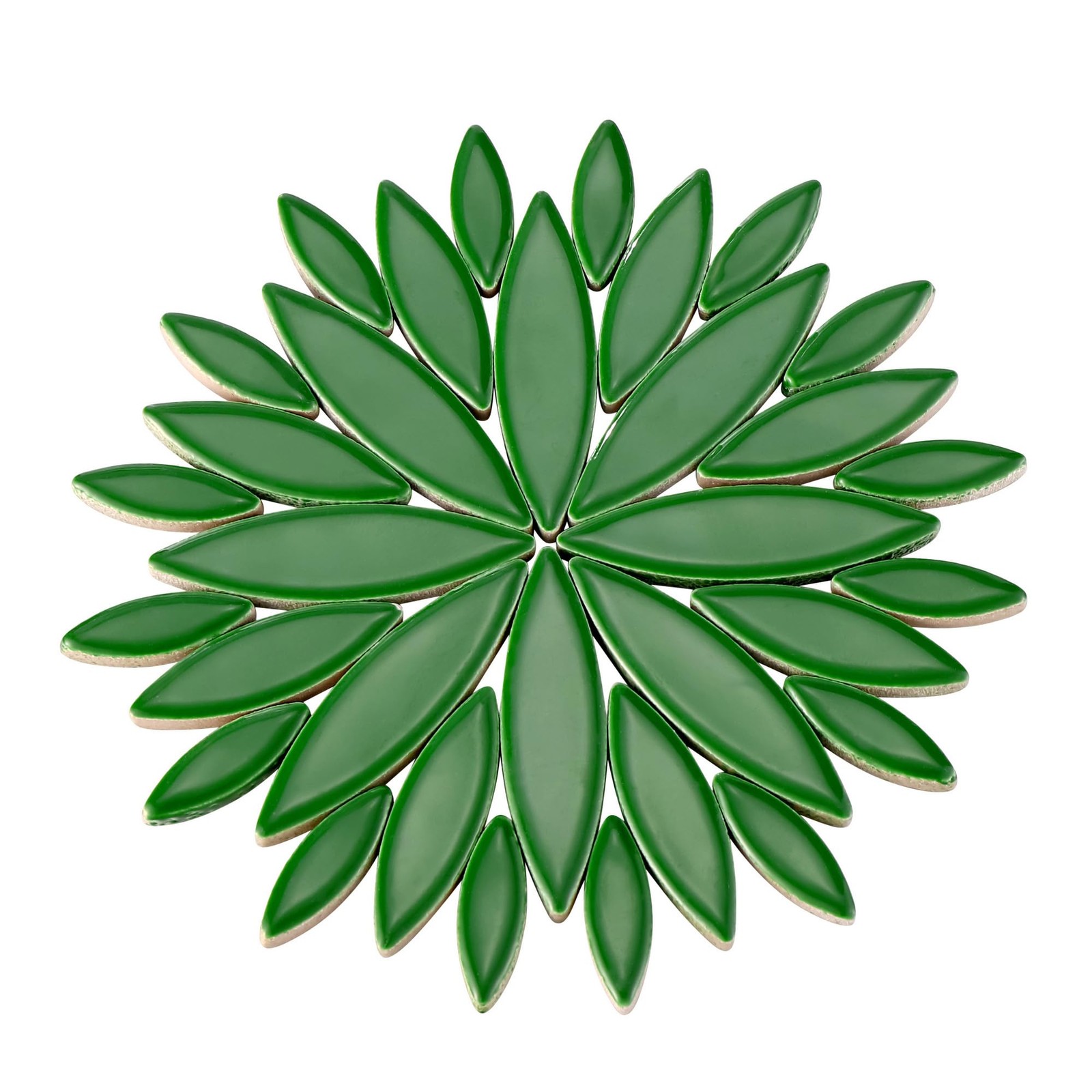 Yoption Petal Mosaic Tiles for Crafts, 200g Flower Leaf Ceramic Green, Green