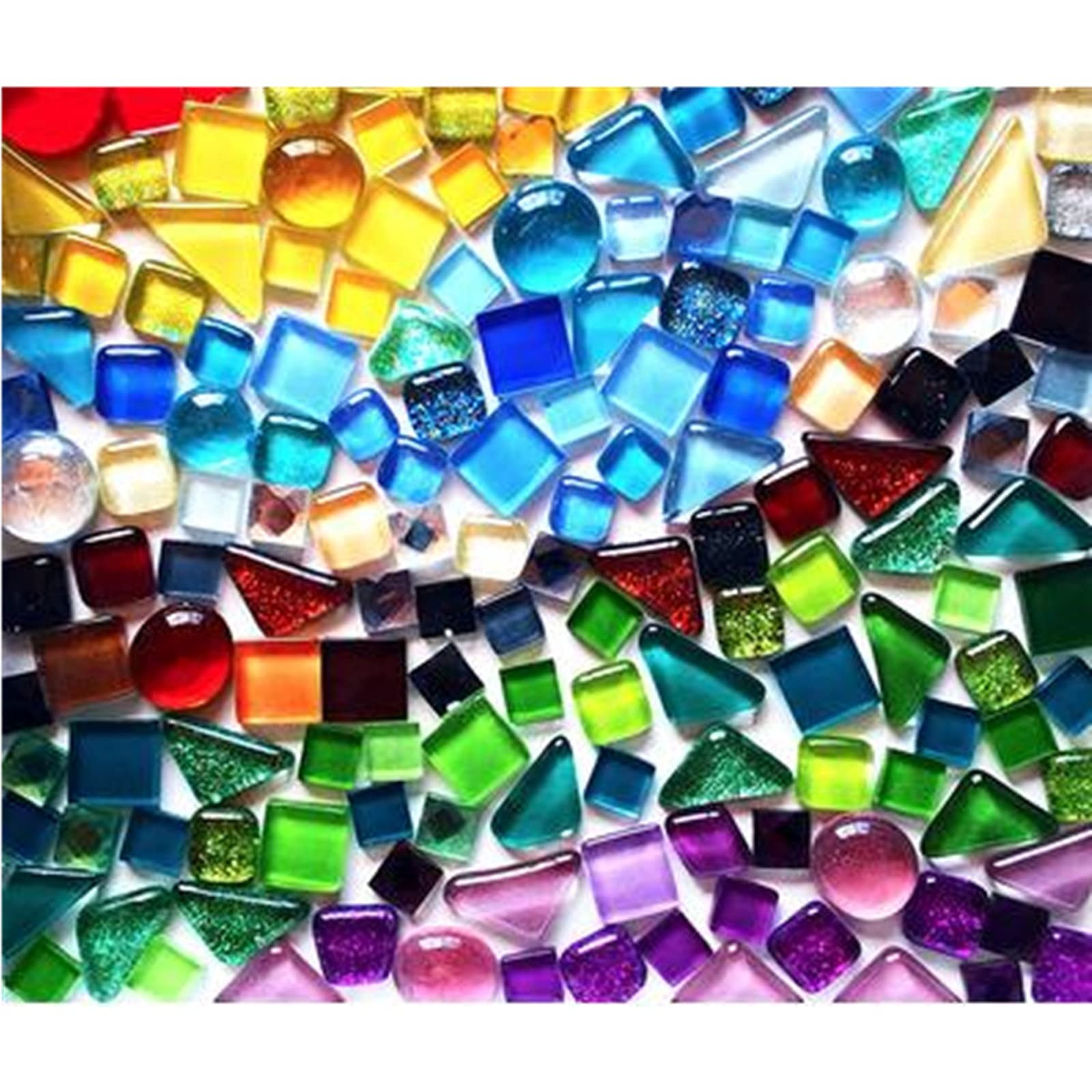 500g Mosaic Tiles for Crafts – Irregular Mini Crystal Tiles 0.4×0.4″ Mixed Color