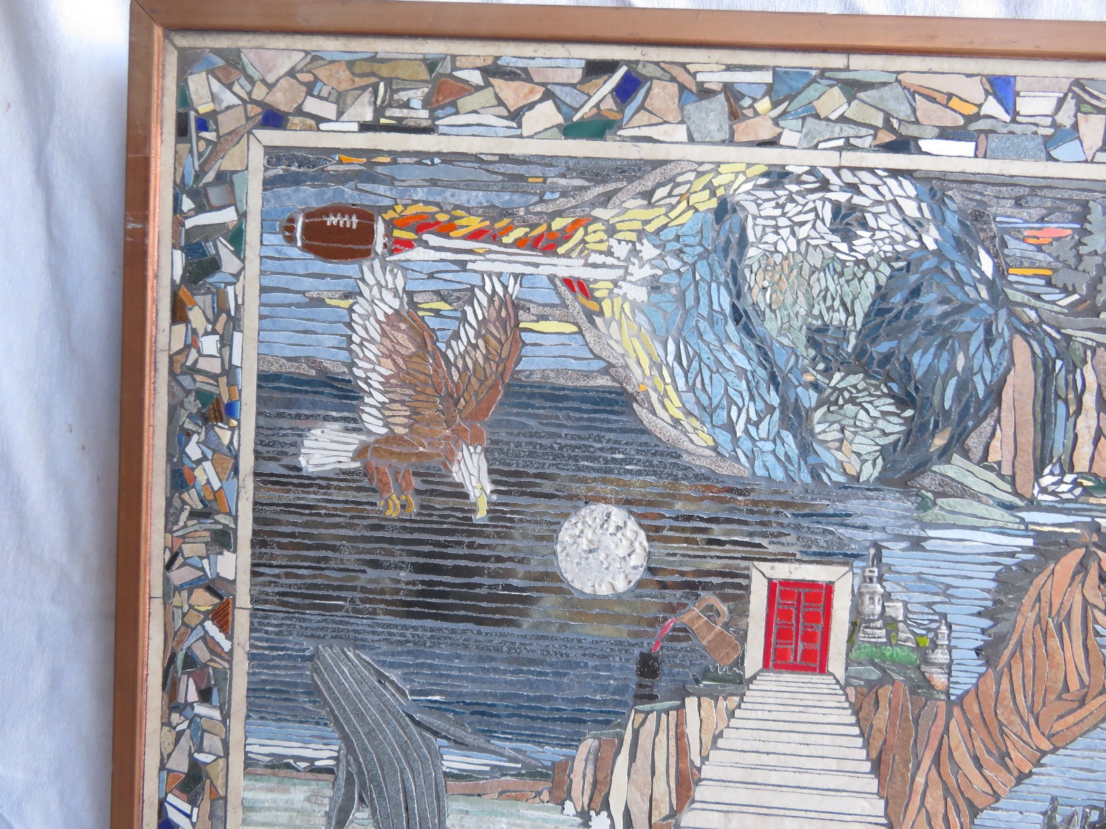 Original Custom one of a kind Tile Mosaic 24w x 24h Door of Surrealism
