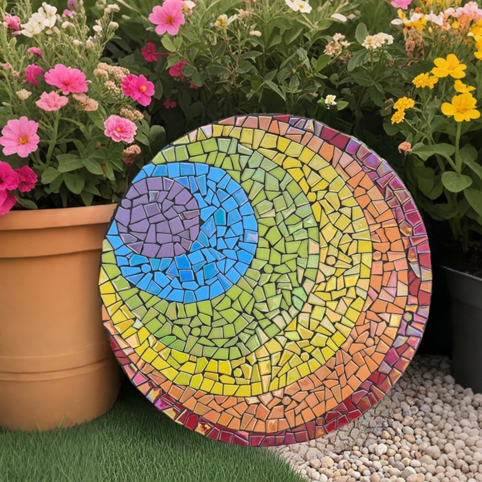 Iridescent Glass Mosaic Tiles for Crafts Bulk,200g Broken Mosaic Glass Pieces…