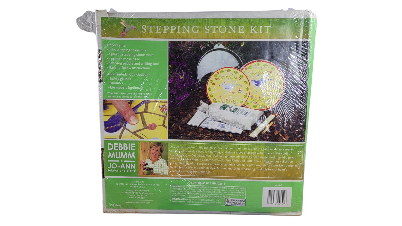 Debbie Mumm Mosaic Stepping Stone Craft Kit Garden Dreams Blue Bird 050-0463
