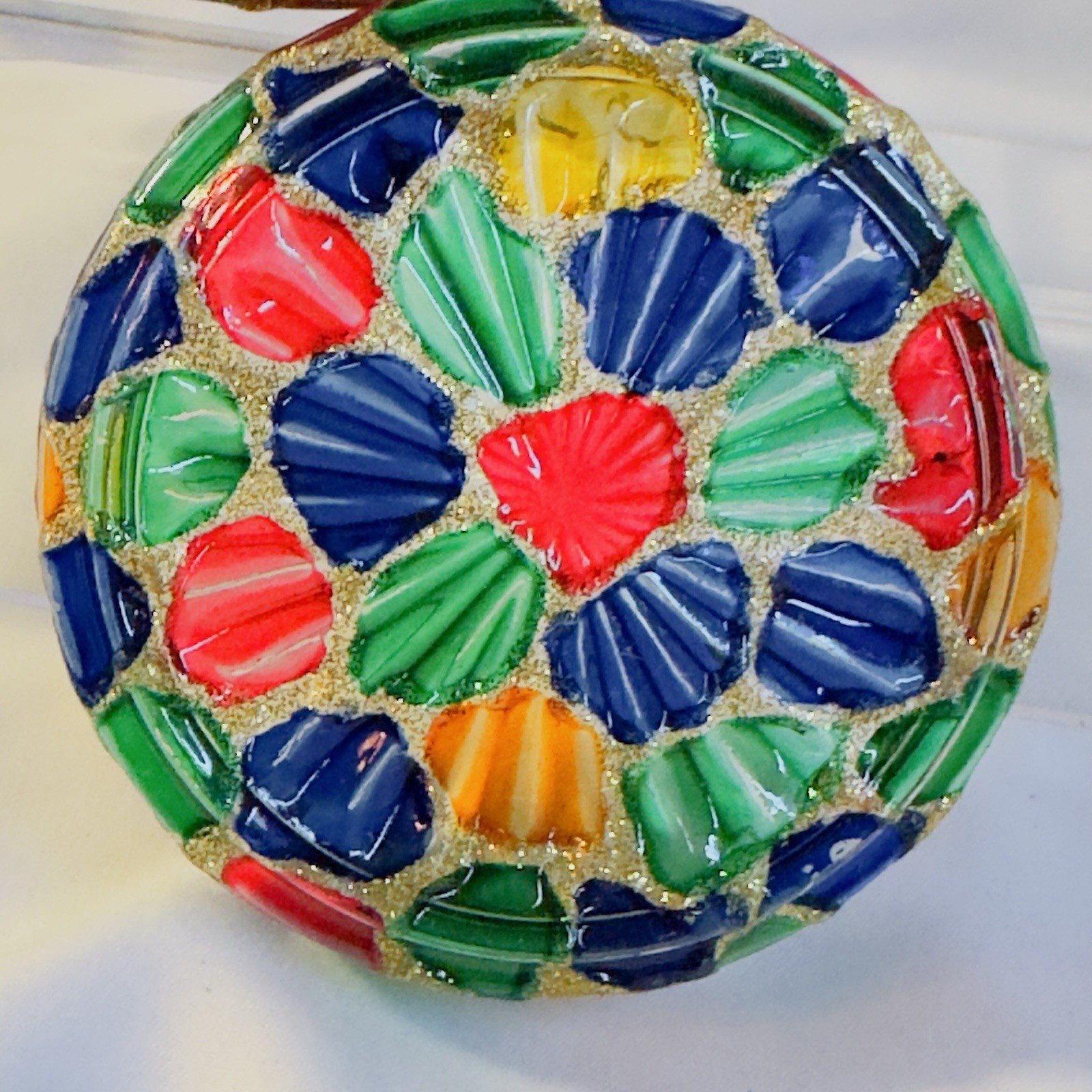4 Mosaic Stained Glass Coasters Trinket Bowls, Salt Well, Ash Tray Multicolored