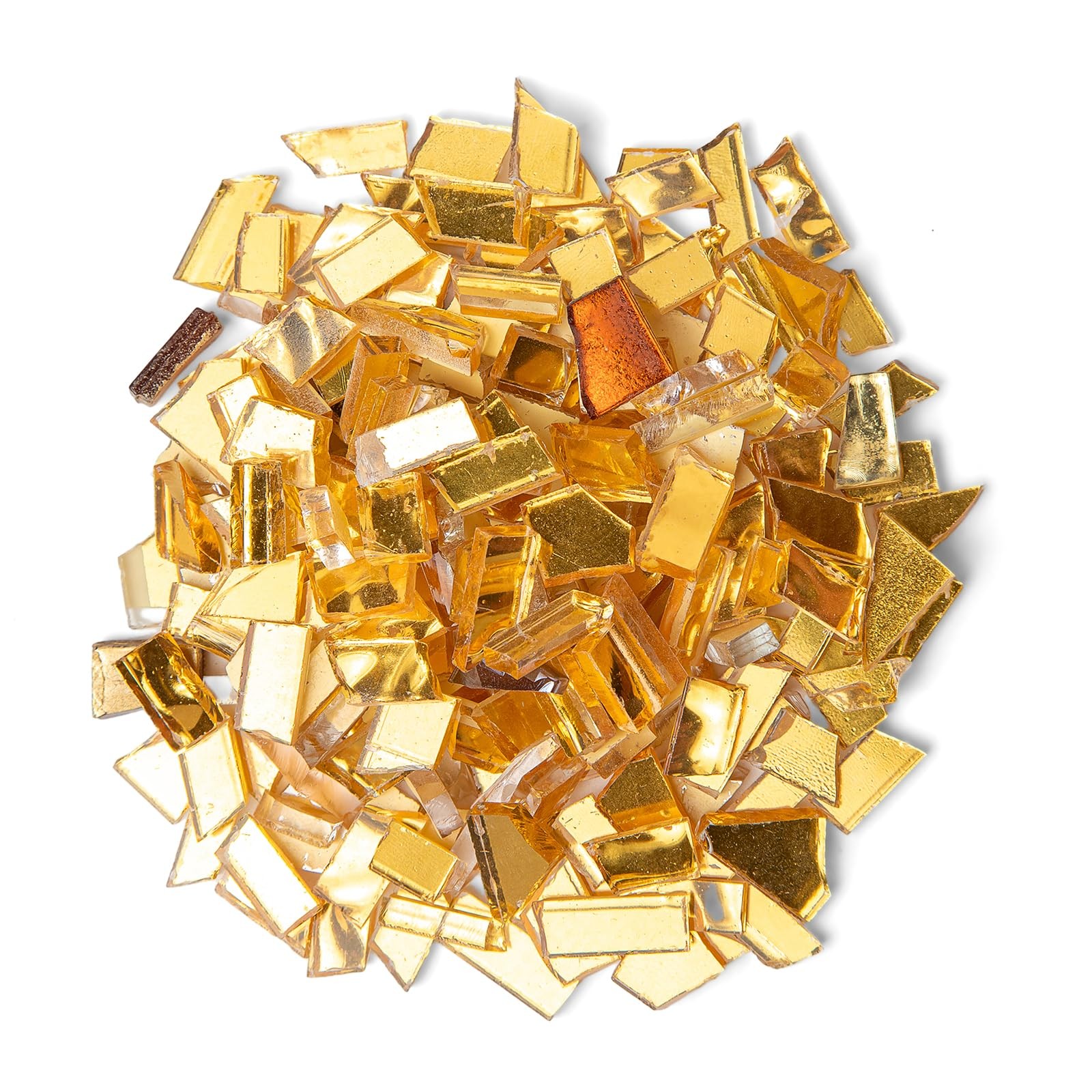 Gold Mixed Irregular Mosaic Glass Mosaic Tiles Pieces, 300G Mosaic DIY Set Adult
