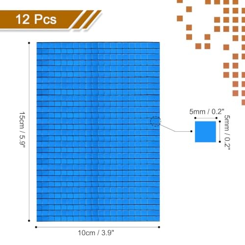 7200 PCS Glass Mirrors Disco Ball Tiles Self-Adhesive Mirror Mosaic Tiles Blue