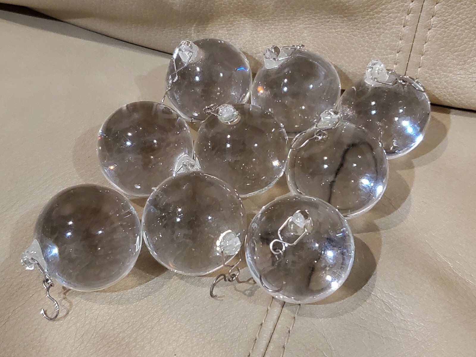 Lot 9X~41mm Glass Clear Crystal Chandelier Rain Droplets Hanging Ornament w/hook