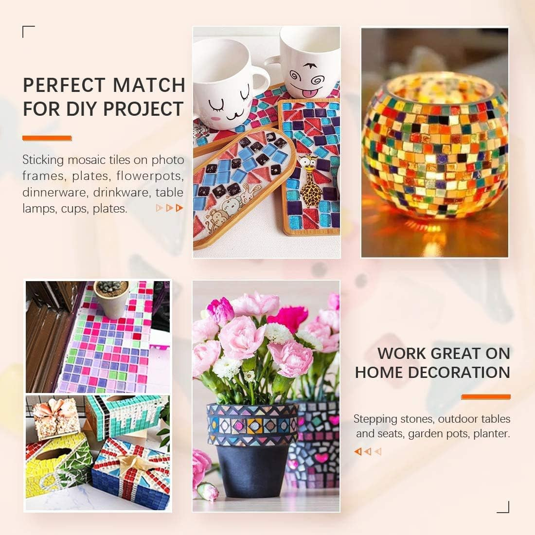 Mosaic Tiles,Glass Tiles, Shine Crystal Mosaic Glass Pieces Bulk Assorted Square
