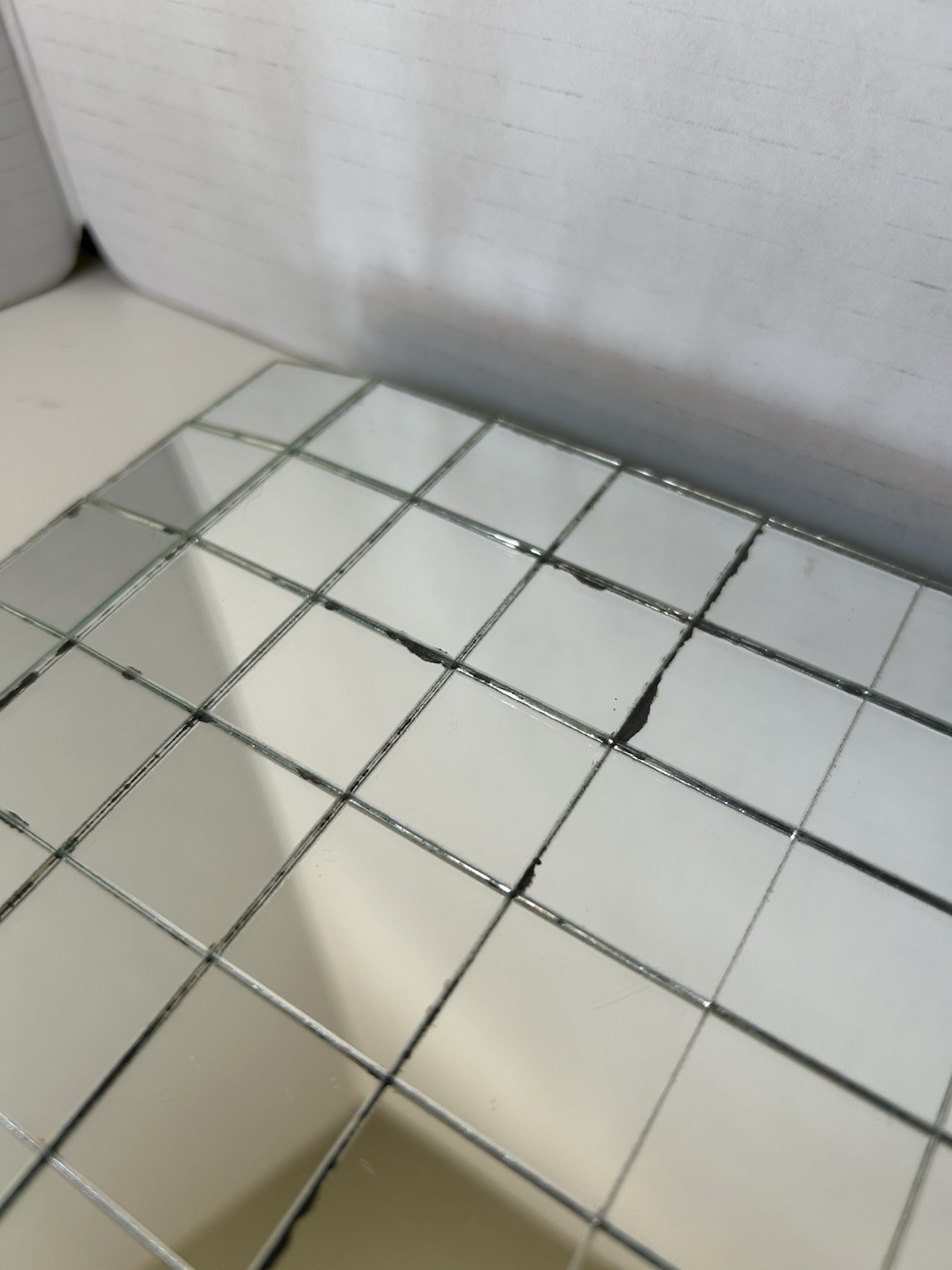 Vintage 70s mirrored Mosaic Tiles disco placemats / coasters (6 of each)