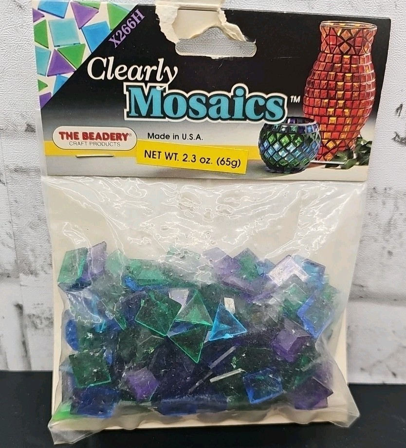 New Lot Of 8 The Beadery Clearly Mosaics Grout And Mosaic Tiles Craft Set