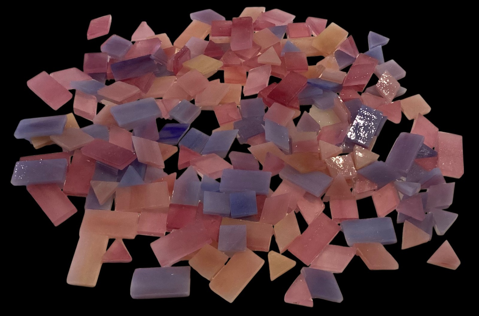 Mosaic Glass Pre-cut Irregular Pink Purple Orange Metallic Mix Glass Tile