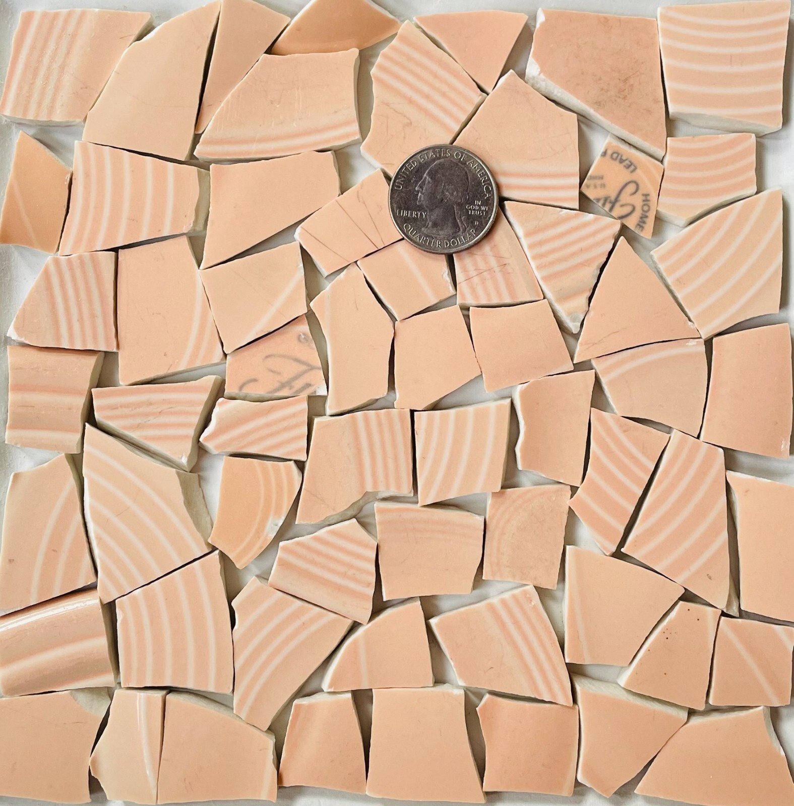 Broken China Mosaic Tile Arts and Craft Supplies – Apricot Fiesta E955