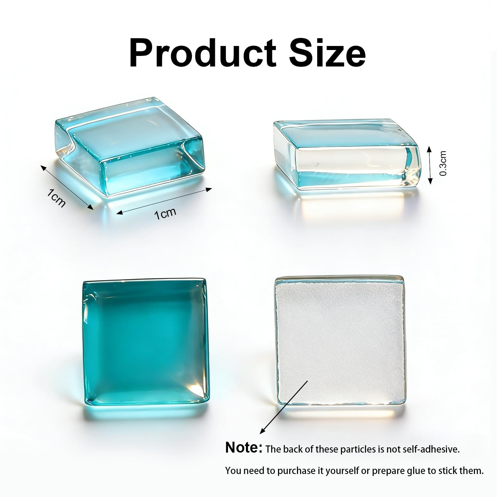 Dqwtb 2.2 Pounds Mixed Glass Mosaic Tiles 1100pcs Stained Glass Pieces for Sq…