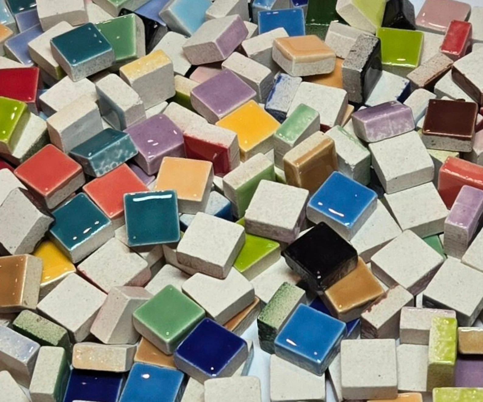Mosaic Tiles Bulk for Crafts Miniature Square Ceramic Tiles 9.5×9.5mm 300 pc