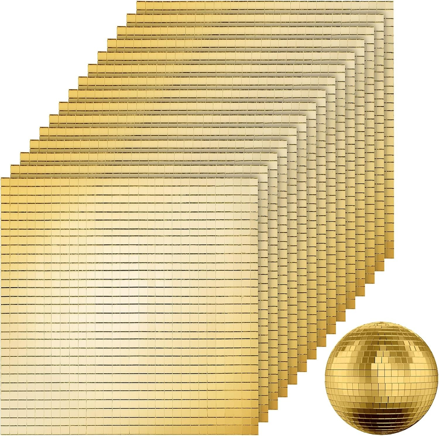 36000 Gold Mirror Mosaic Tiles 5mm Self Adhesive Glass Squares DIY Crafts