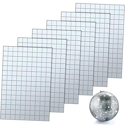 900 Pieces Mirrors Mosaic Tiles Disco Ball Mirror Self Adhesive Real Square
