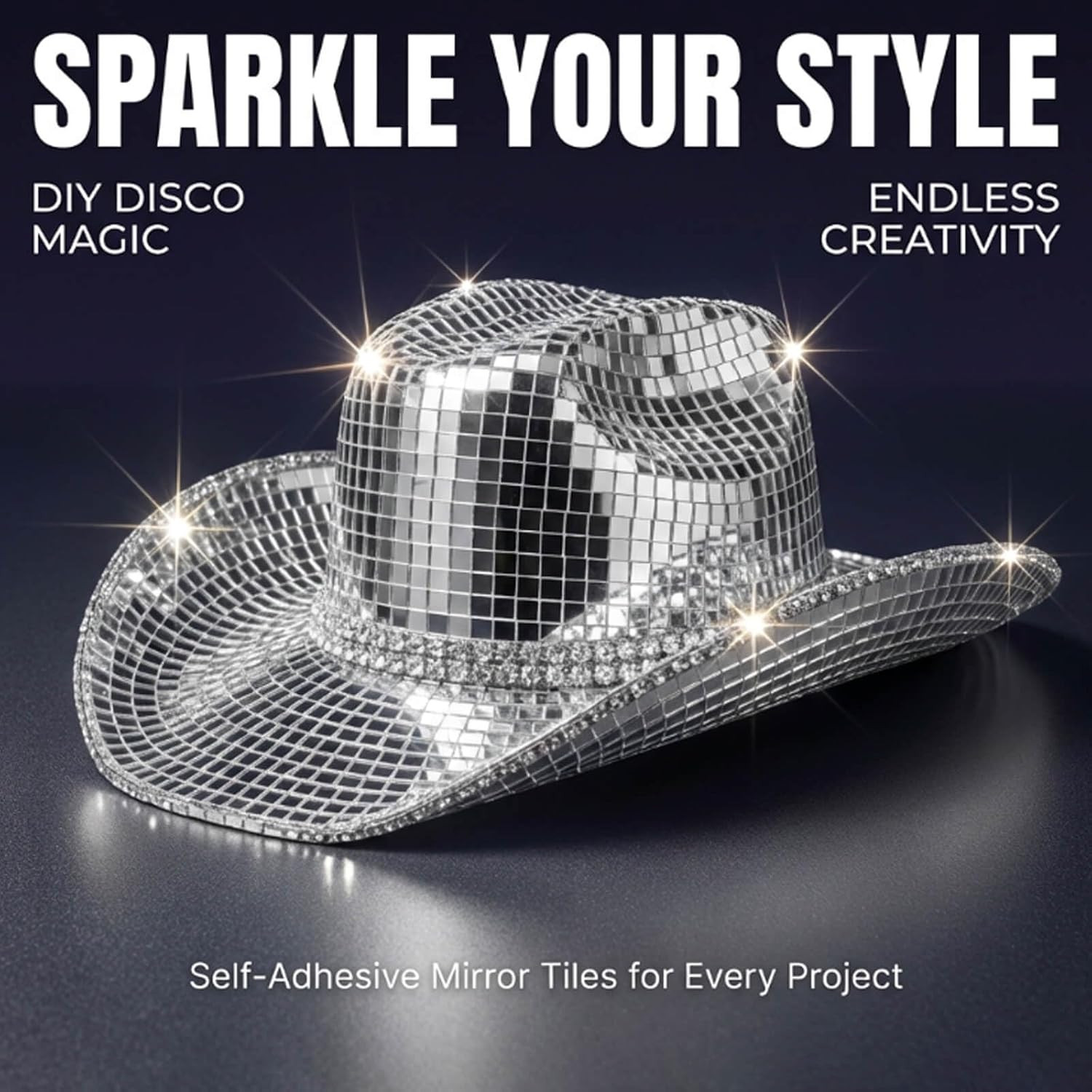 5400Pcs Self-Adhesive Mirror Mosaic Tiles, 5X5Mm Disco Ball Mirror Tiles for DIY