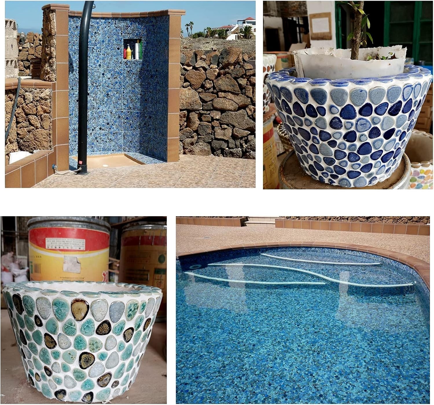 200g Ceramics Mosaic Tiles Random Color Raindrops Shape Mosaic Ceramics Pieces f