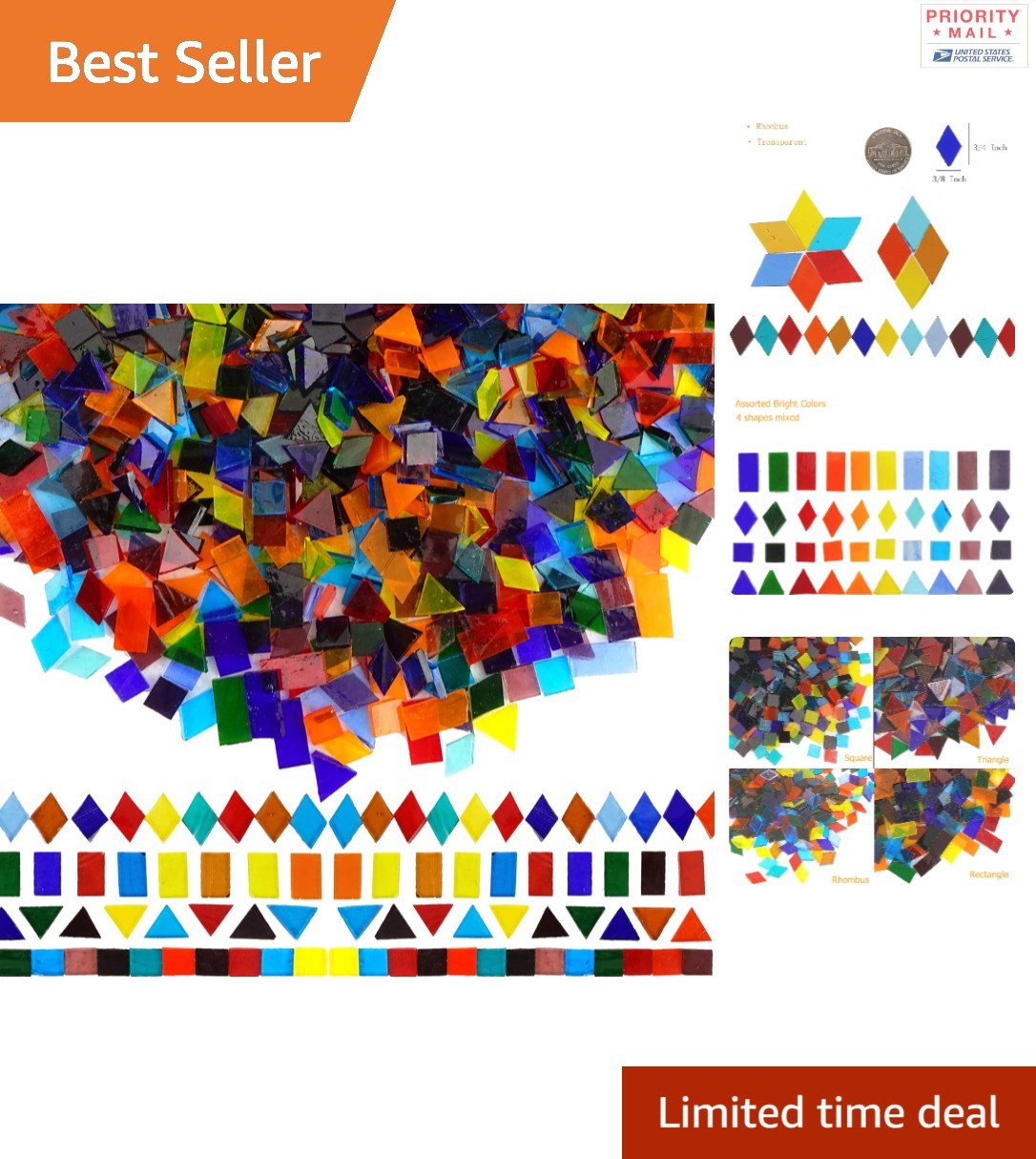 1600 Pieces Transparent Assorted Glass Mosaic Tiles for Arts Crafts Projects