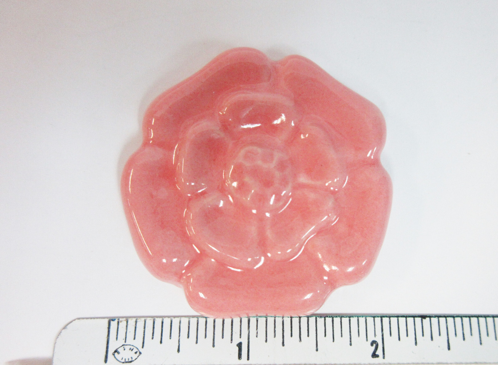ROSETTE Mosaic Tiles Handmade Ceramic Art Tiles, Craft Tiles Rose Pink, Set of 6