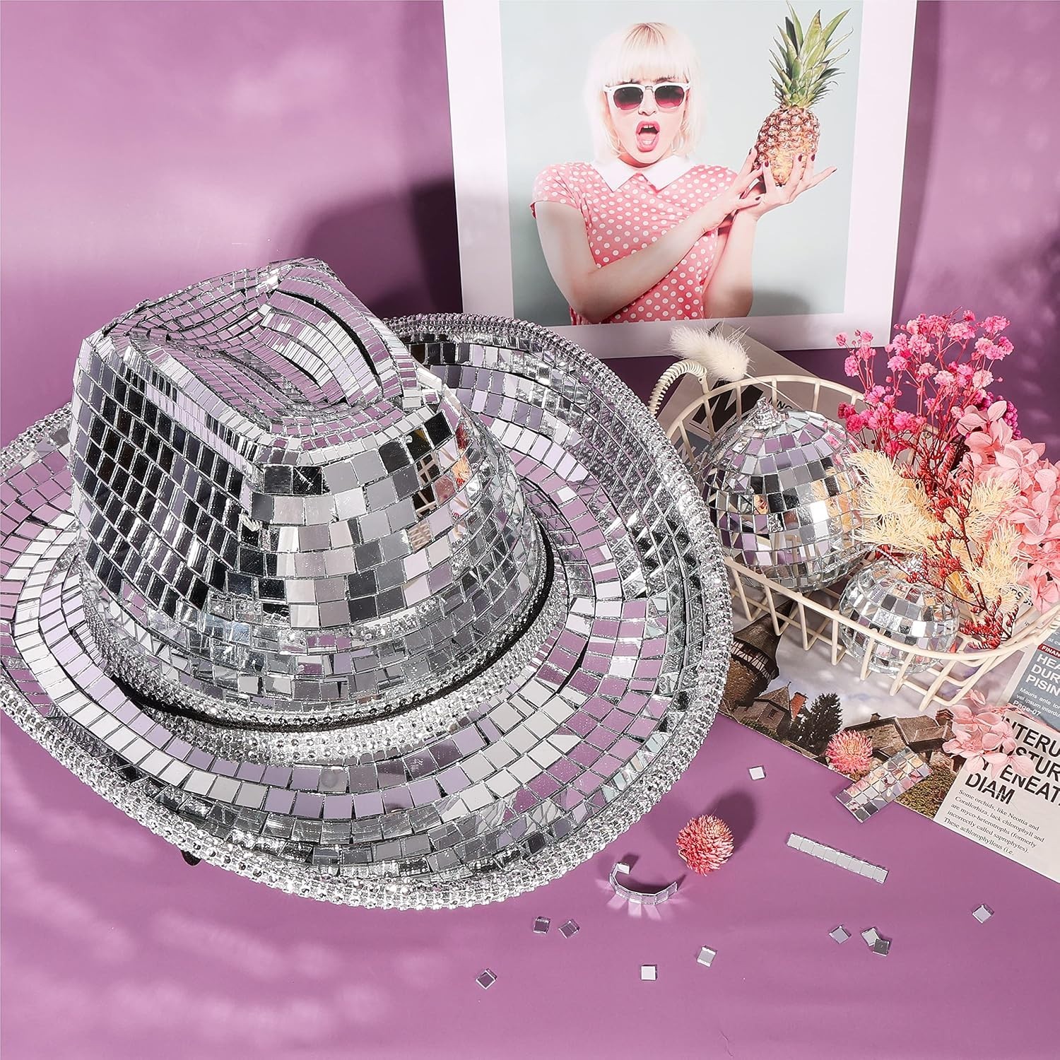 7080 PCS Self-Adhesive Disco Ball Mirror Tiles for Exquisite DIY Projects