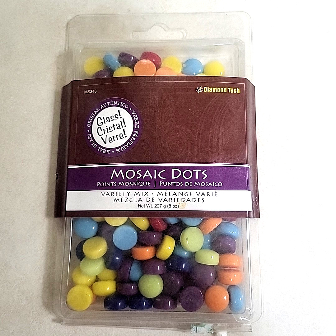 Glass Mosaic Dots for Crafts, 227G 8oz round Mosaic multicolor assorted Tiles