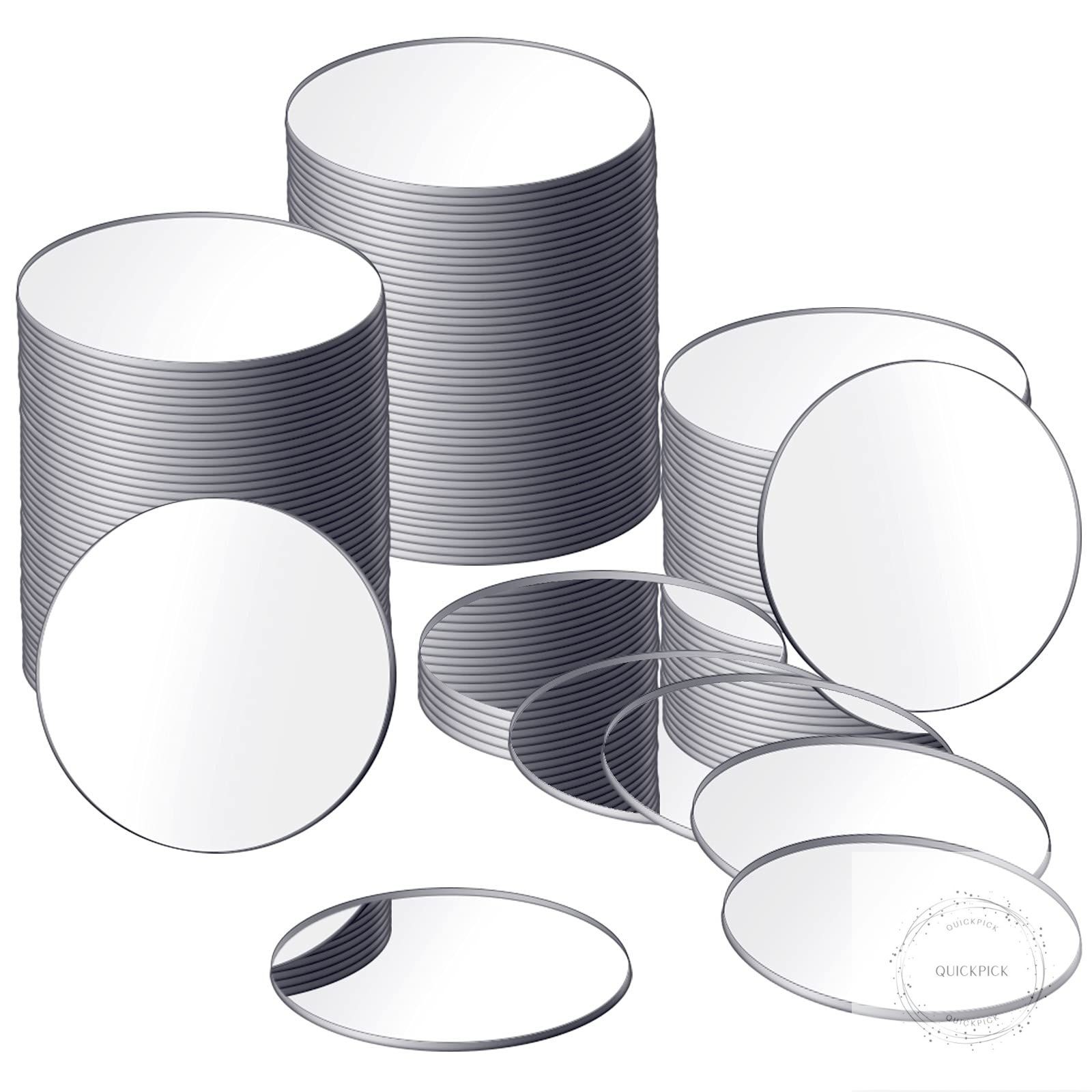 25 Pcs Mini Acrylic Round Mirror Tiles, Self Adhesive Non Glass Round Mirror