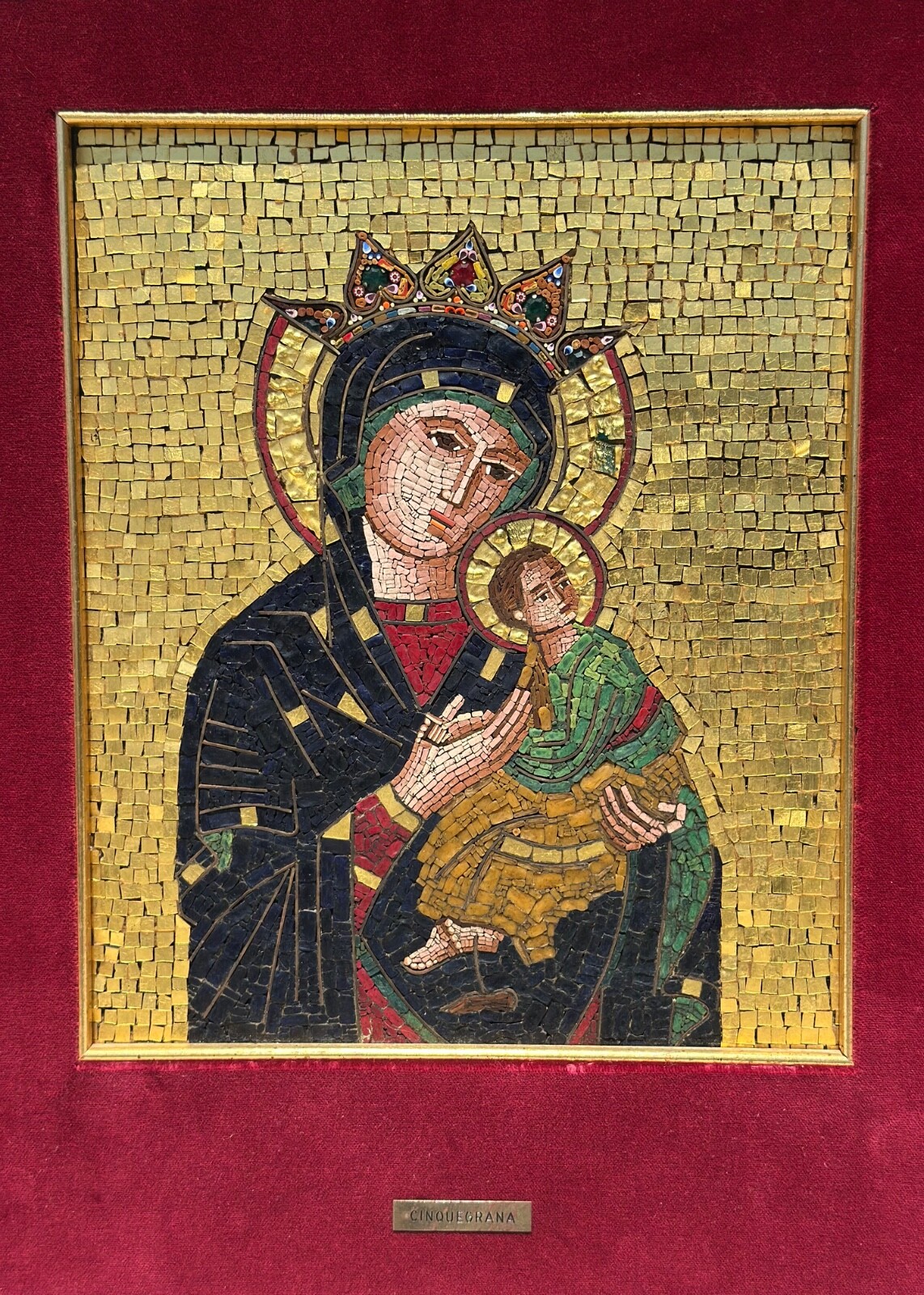 Large Micro-Mosaic panel G. Cinquegrana Studio del Mosaico, Vatican 20th C.
