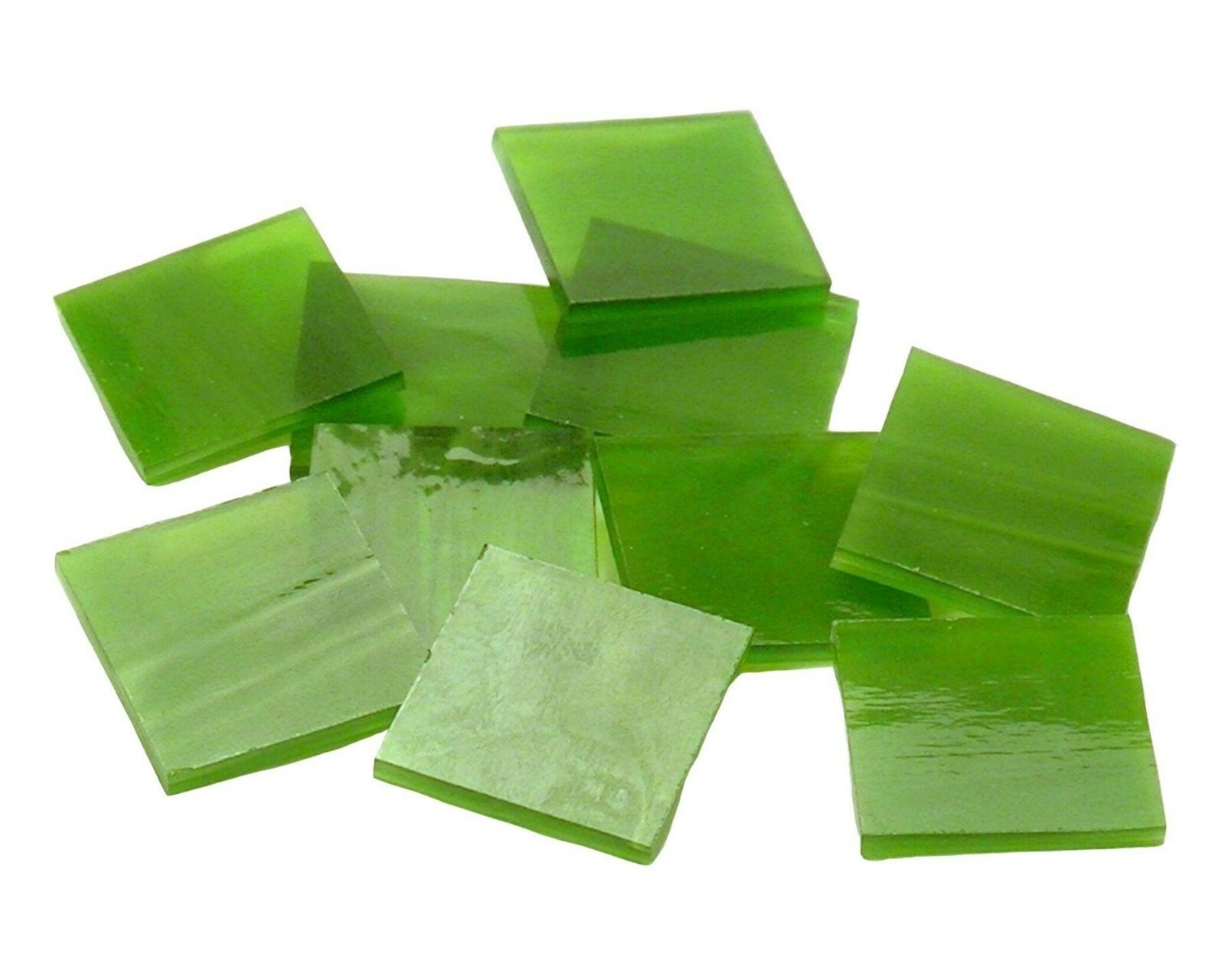 4″ x 8″ Moss Green Wispy | Fusible 96 coe | Mosaic Glass