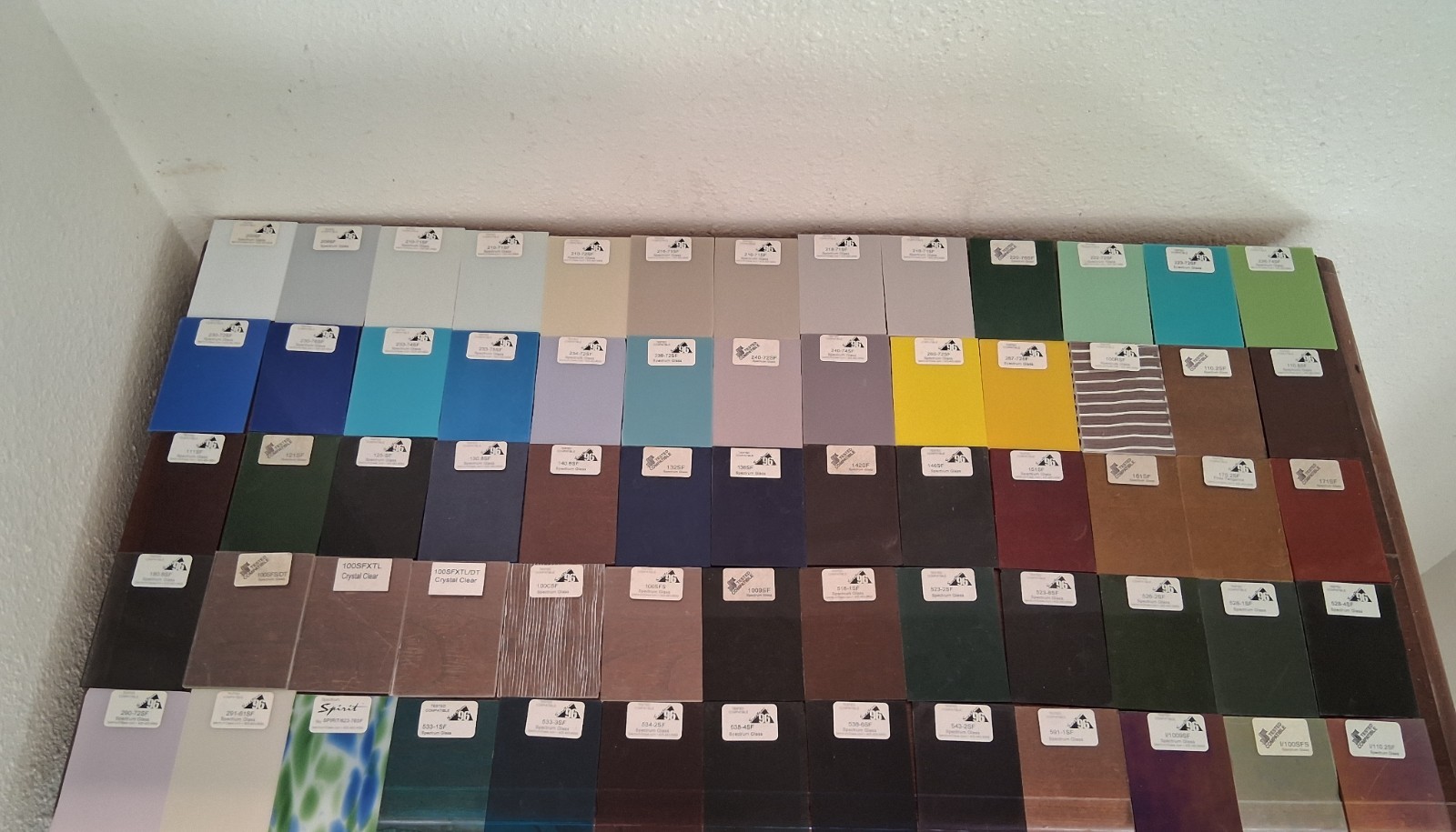 Box of Spectrum Glass 96, 177 pieces, 4 x 2 1/2 Inch.
