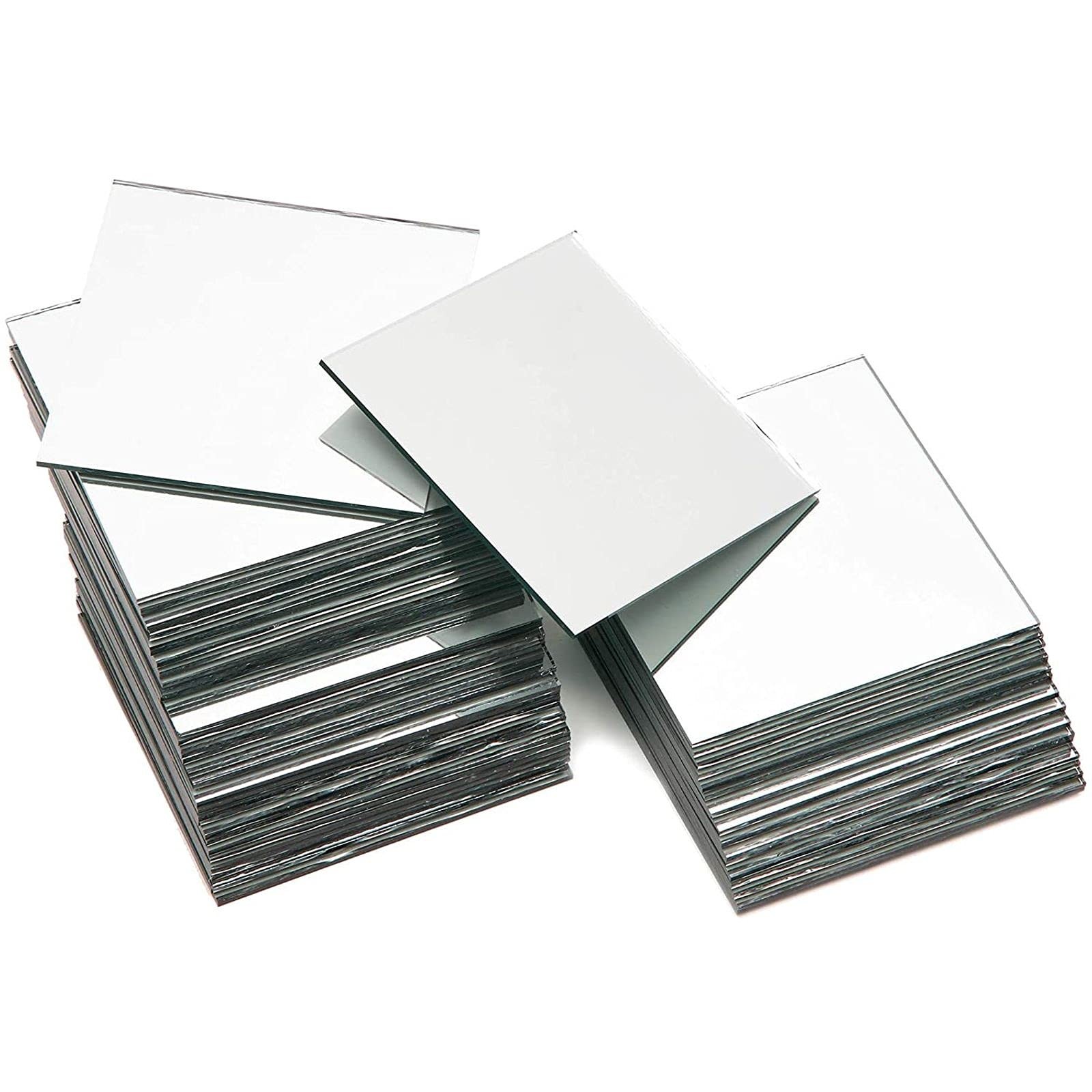 Bright Creations Mirror Art Tiles – 3 in, Silver, 50 Pack – 3 inches, Silver