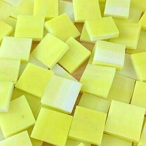 (500 PIECES) 1/2″ YELLOW Stained Glass Mosaic Tiles