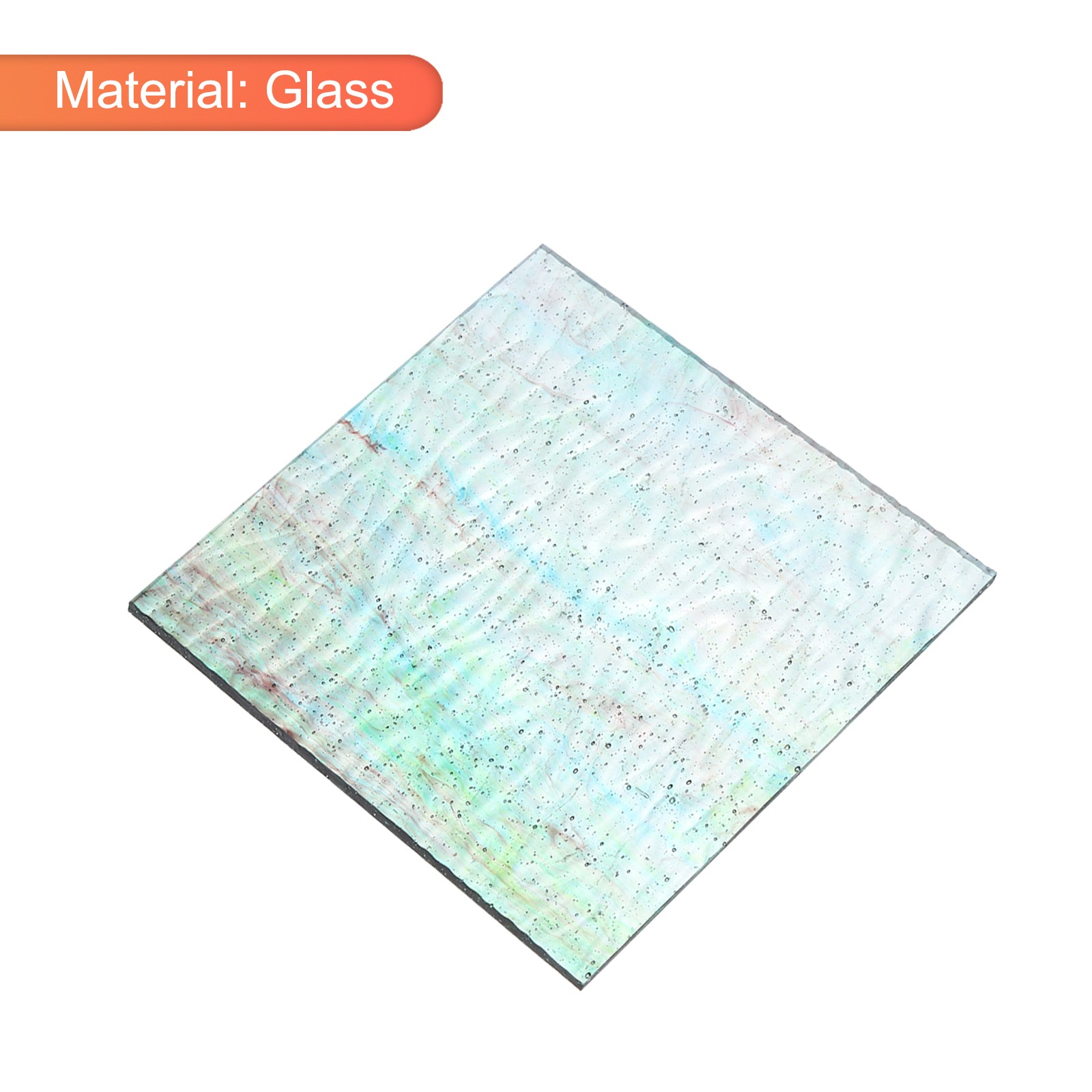 Stained Glass Sheet Mosaic Tile 3.9 Inch x 3.9 Inch, Cyan