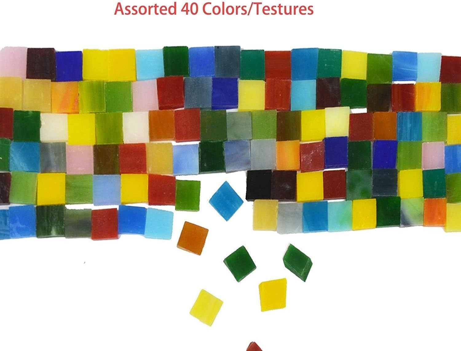 800 Pieces Mosaic Tiles Stained Glass – Assorted Colors for Art Craft and Home D