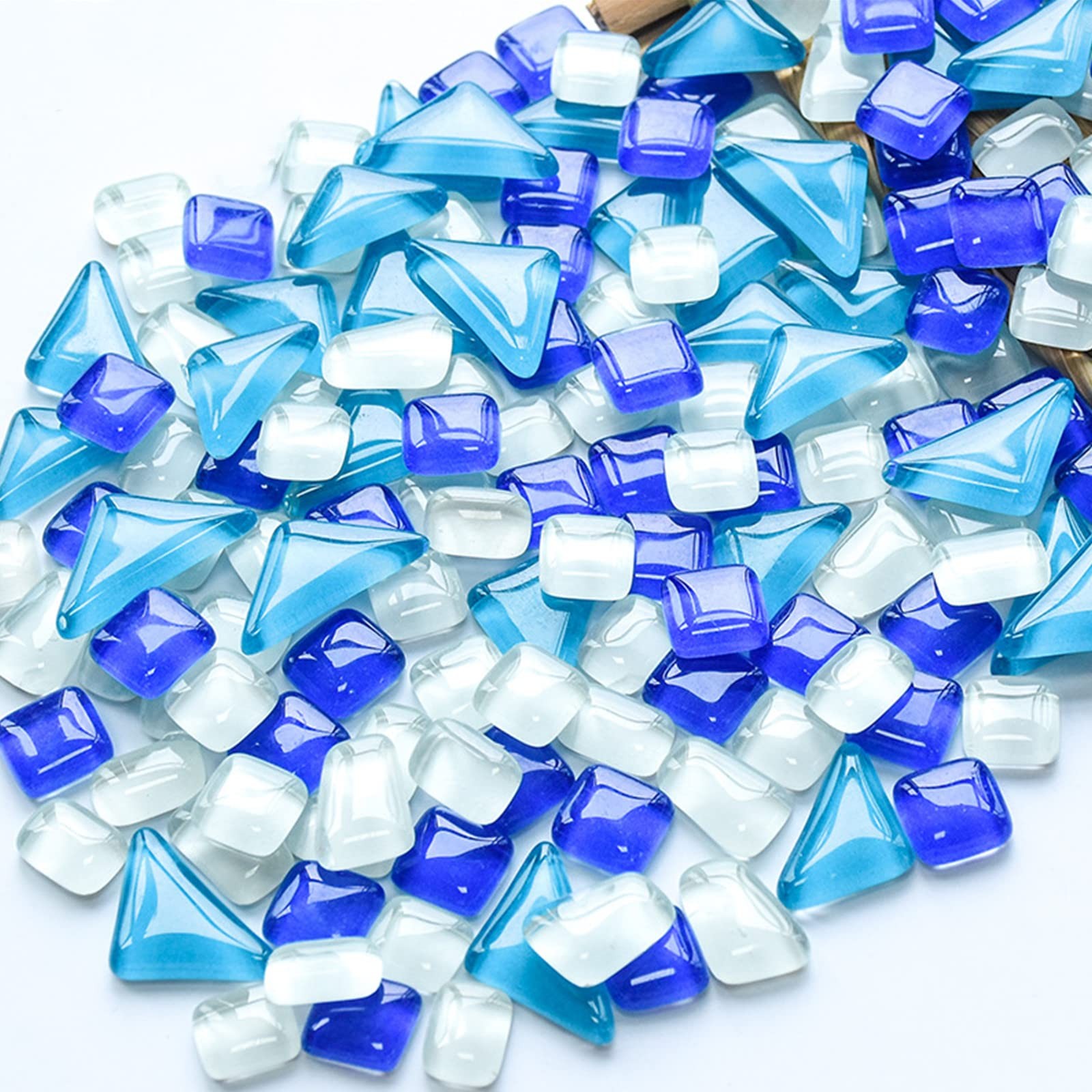 1.1LB Irregular Glass Mosaic Tiles for Crafts,Tiny Random Color DIY Making Cr…